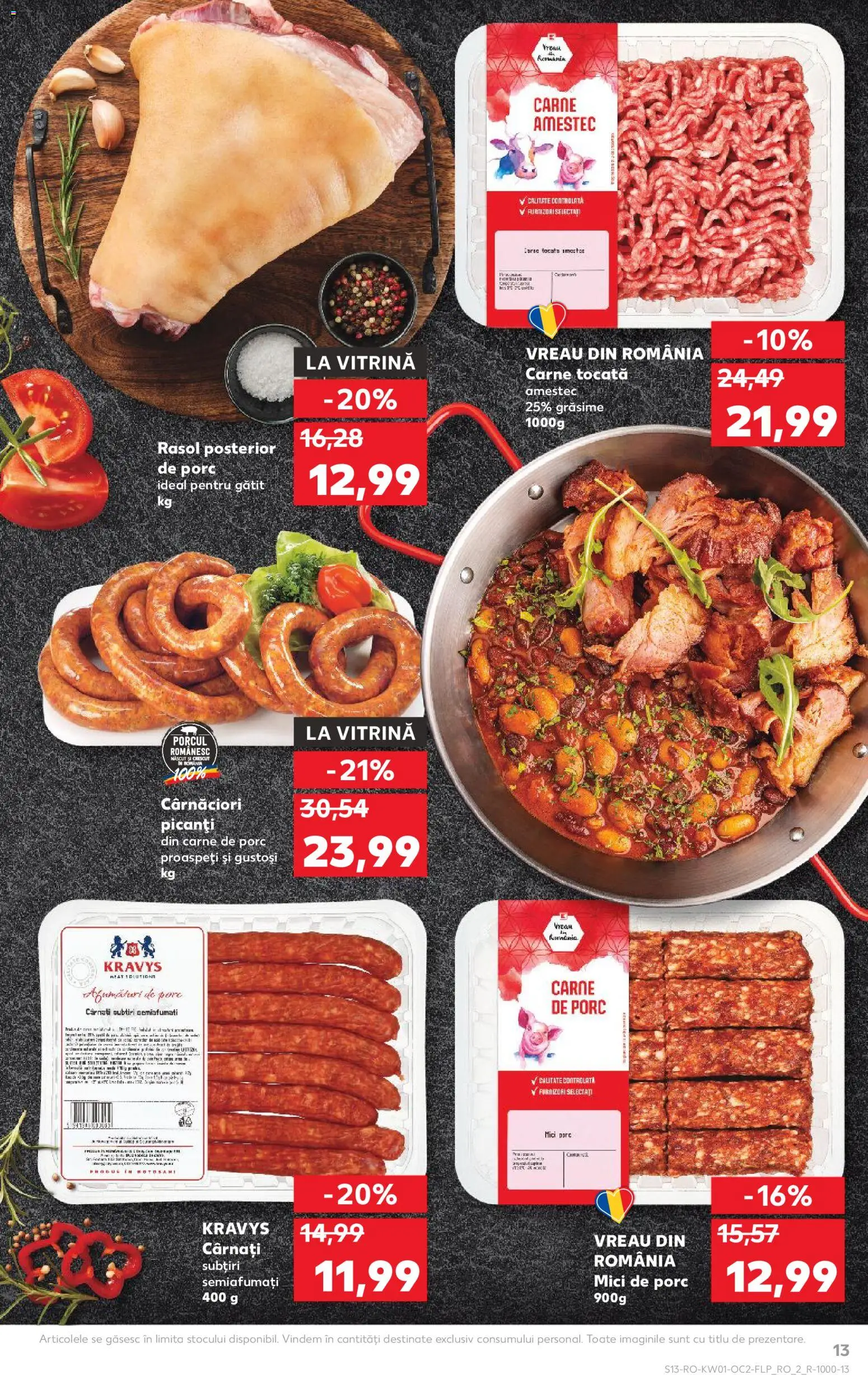Noul catalog Kaufland – valabil de la 31.12.2025 | Pagină: 13 | Produse: Mici, Carne De Porc, Carne tocată, Cârnați