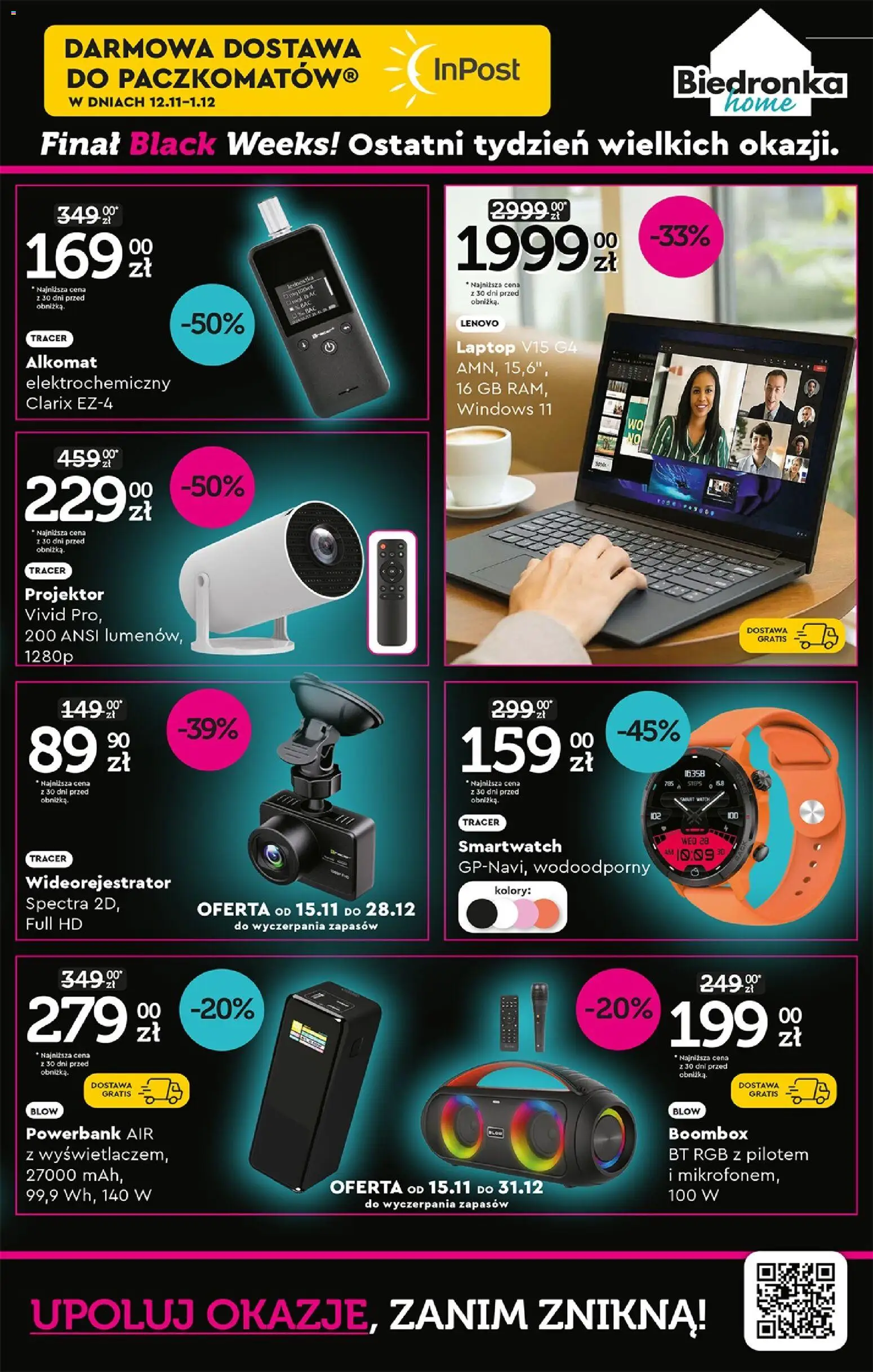 Biedronka Black Friday od 24.11.2025 | Strona: 55 | Produkty: Laptop, Powerbank, Smartwatch