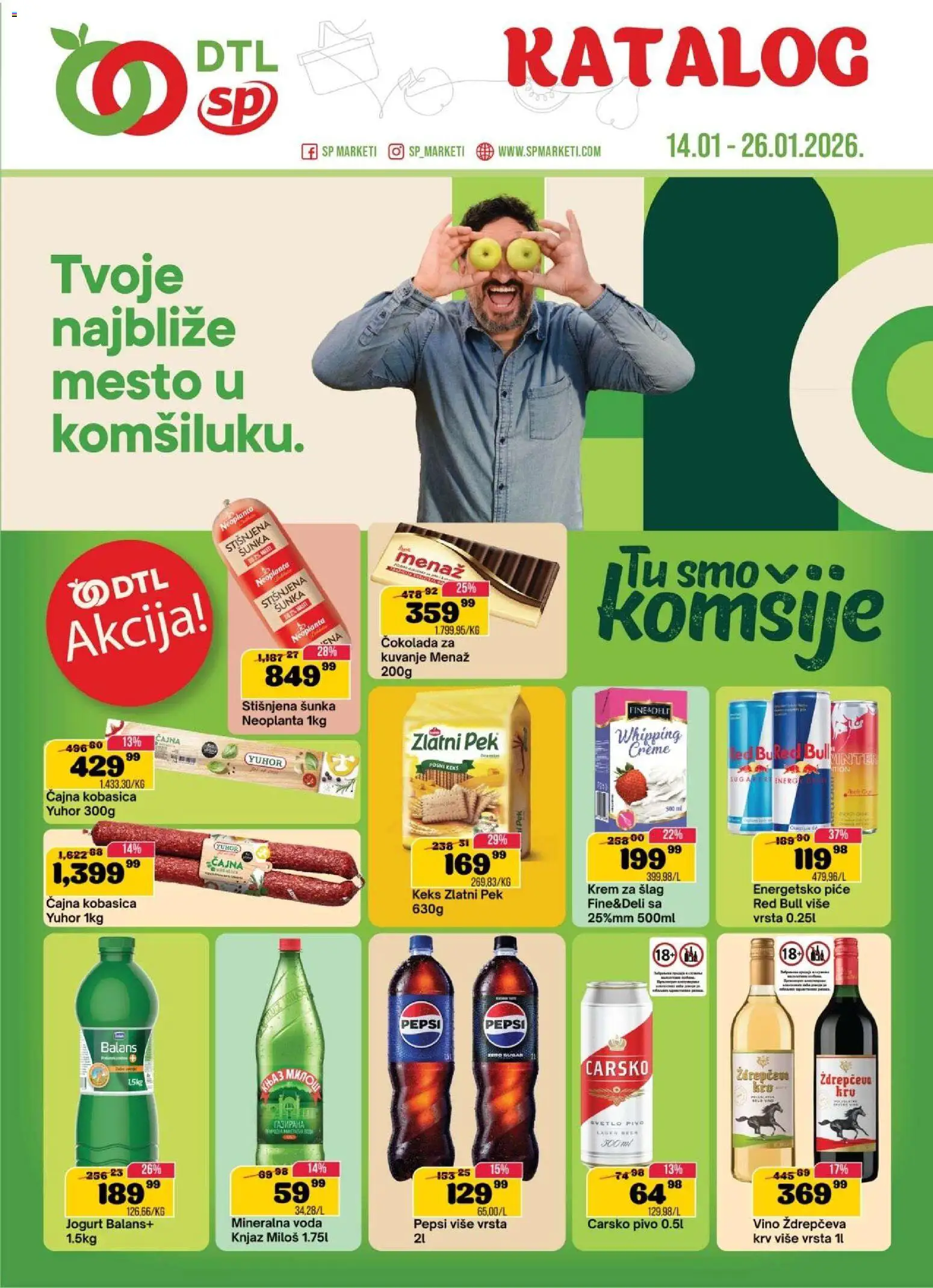 Senta Promet katalog - važi od 14.01.2026 | Strana: 1 | Proizvode: Šlag, Keks, Jogurt, Mineralna voda