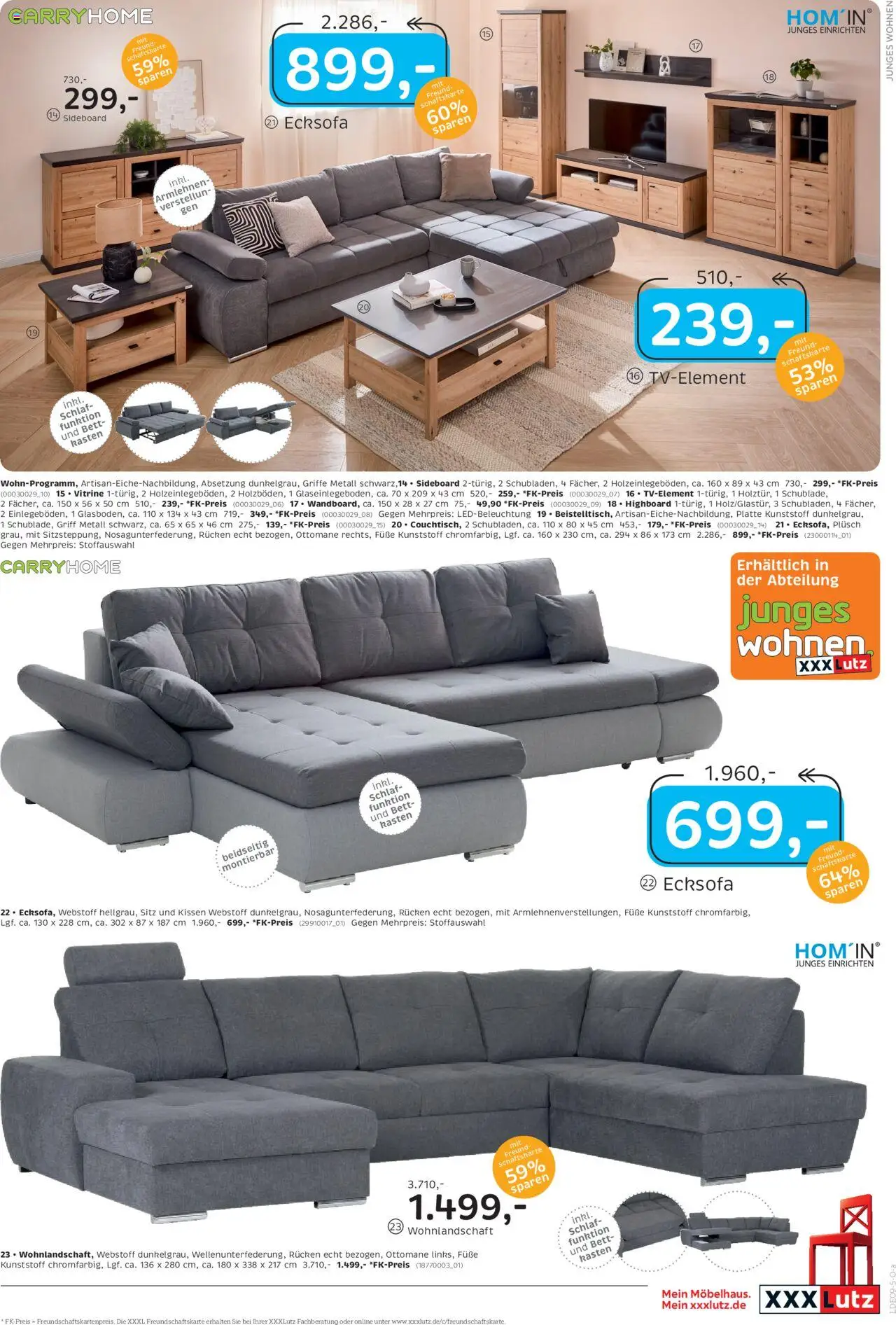 XXXL Lutz Polstermöbel-Testerinnen und -Tester gesucht! - gültig ab dem 25.08.2025 | Seite: 15 | Produkte: Sideboard, Ecksofa, Bett, Kissen