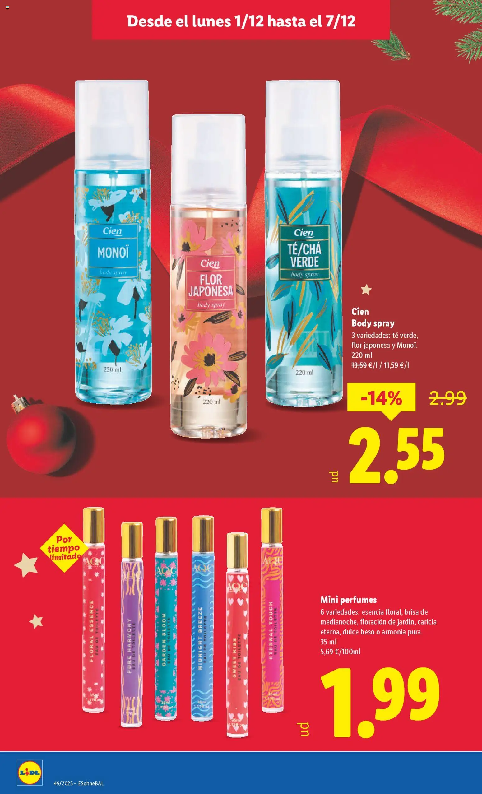 Lidl folleto │ válido desde el 01.12.2025 | Página: 34 | Productos: Perfume, Eau de toilette, Té, Body
