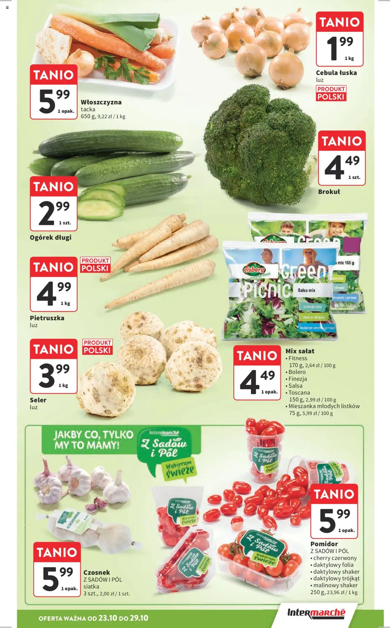 Intermarche Gazetka od 23.10.2025 | Strona: 17 | Produkty: Czosnek, Pietruszka, Brokuł, Mix sałat