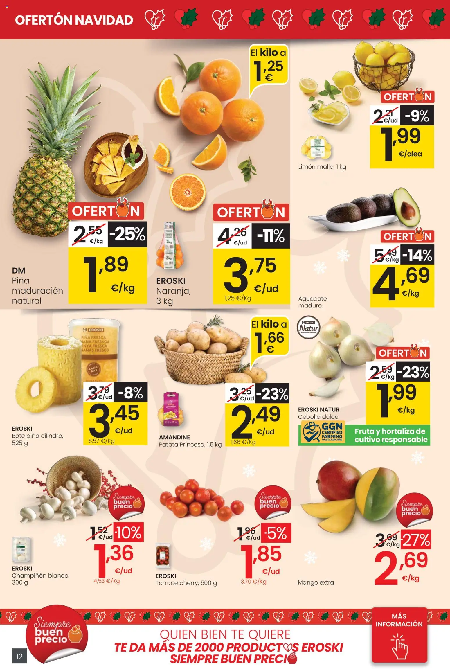 Eroski - Navidad │ válido desde el 18.12.2025 | Página: 12 | Productos: Piña, Té, Παγωμένο τσάι, Ρούτερ