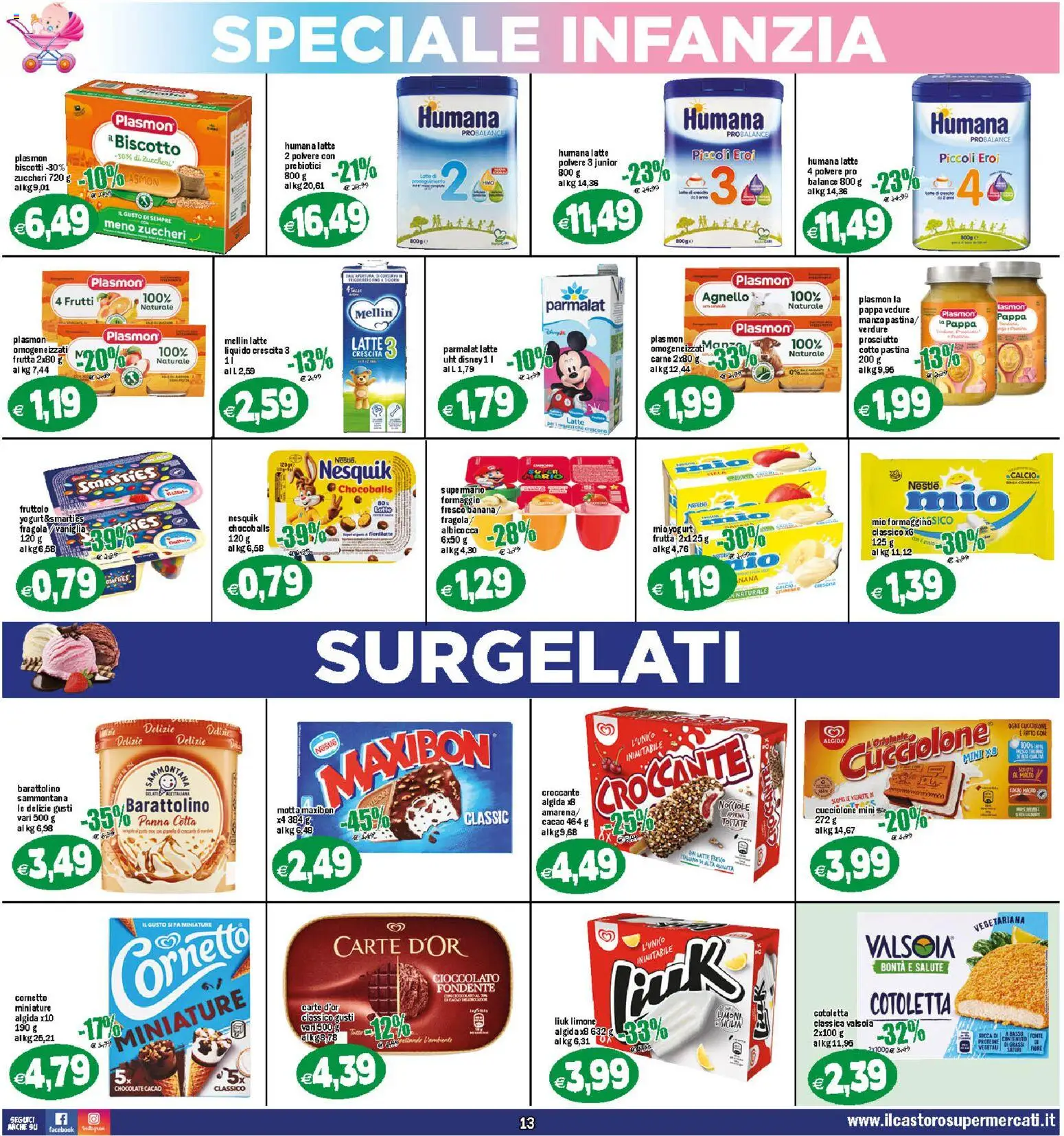 Volantino Il Castoro del 29.10.2025 | Pagina: 13 | Prodotti: Yogurt, Manzo, Cacao, Agnello