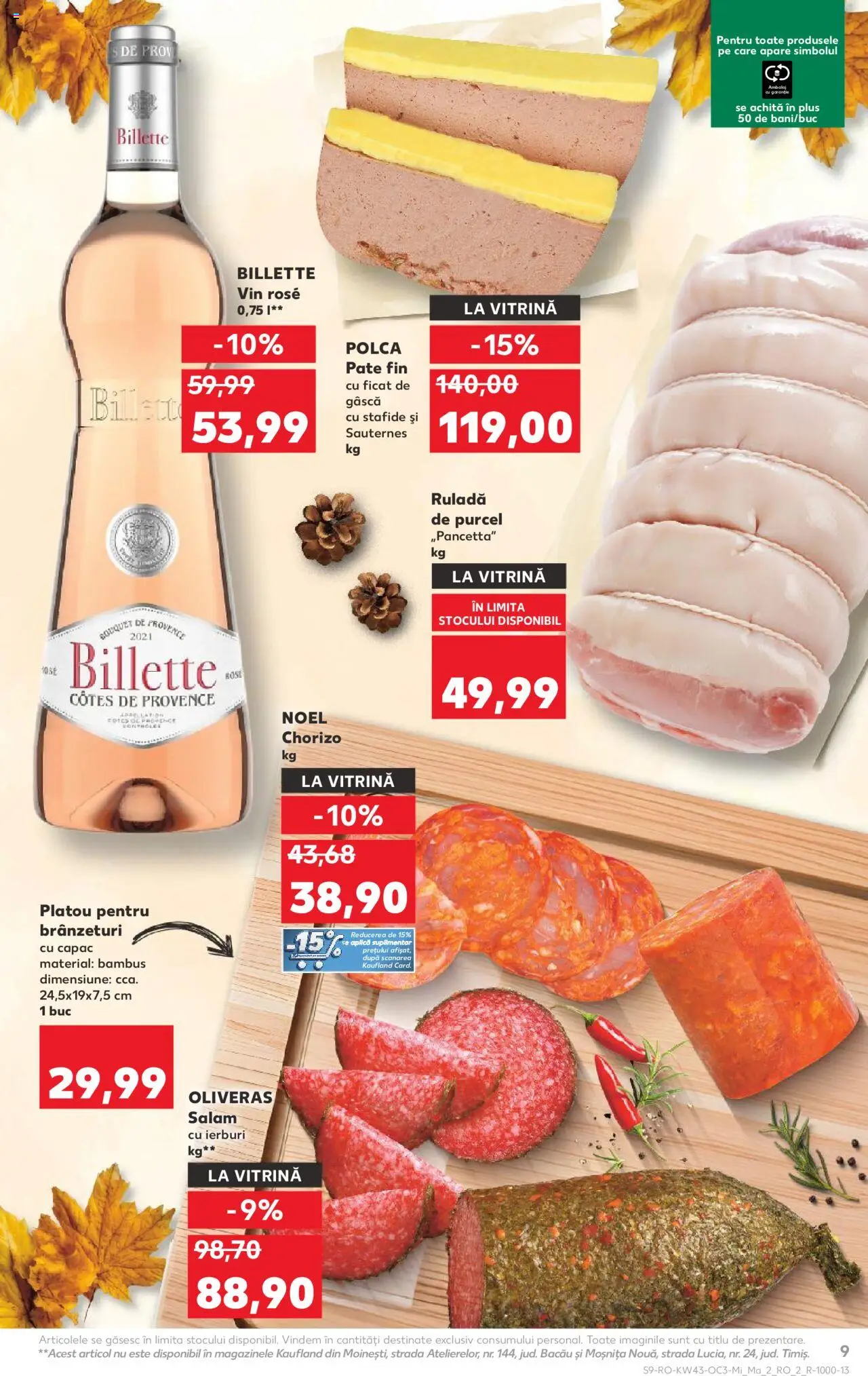 Noul catalog Kaufland – valabil de la 22.10.2025 | Pagină: 9 | Produse: Vitrină, Salam, Vin, Stafide