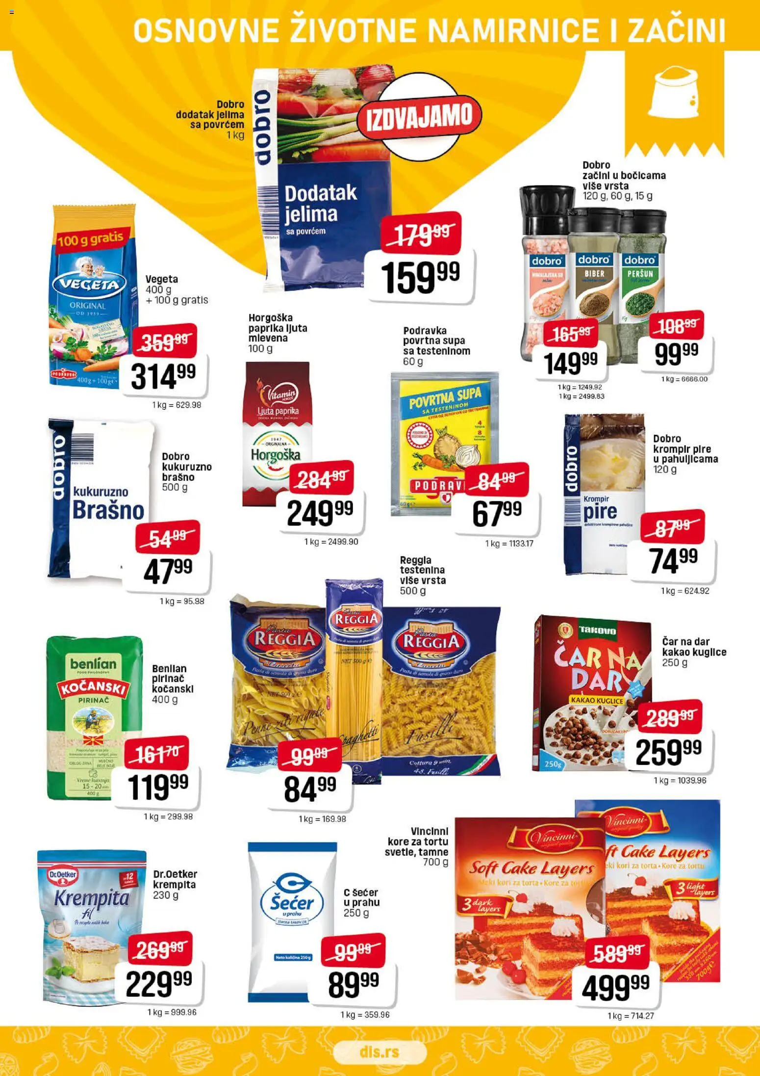 DIS katalog - važi od 09.04.2026 | Strana: 7 | Proizvode: Testenina, Podravka, Pirinač, Torta