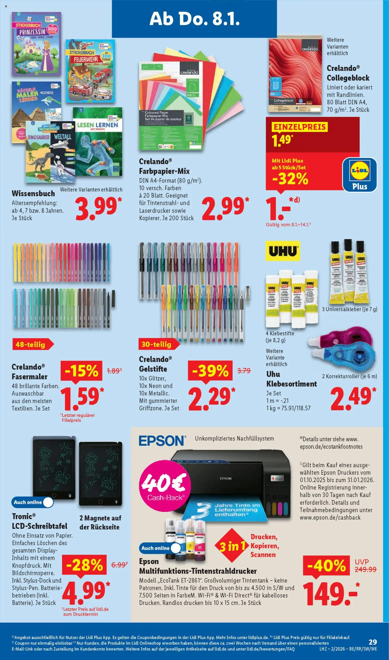 Lidl Prospekt Aarbergen – gültig ab 05.01.2026 | Seite: 41 | Produkte: Epson, Batterie, Laserdrucker