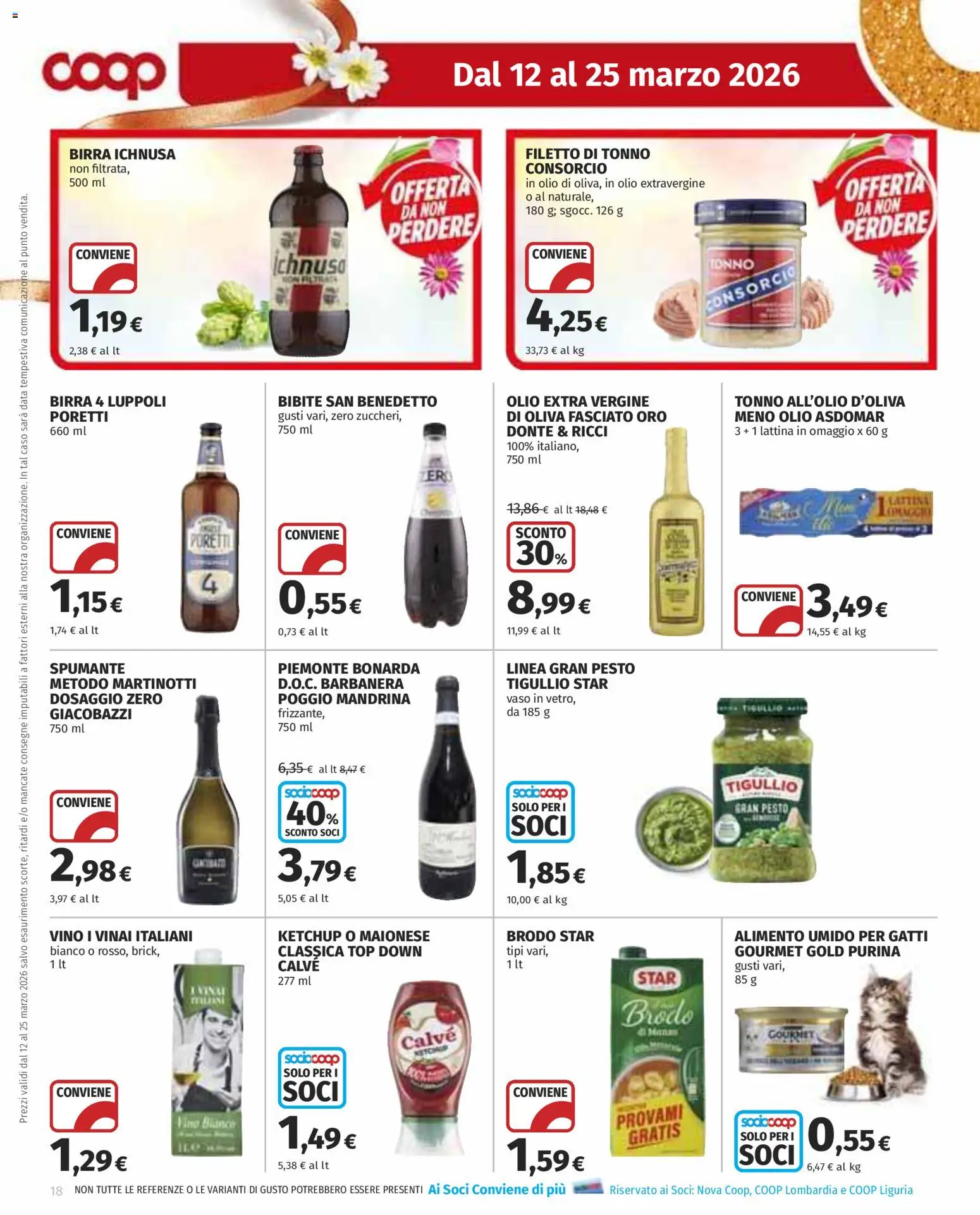 Volantino COOP del 12.03.2026 | Pagina: 18 | Prodotti: Olio, Bibite, Vino bianco, Vaso