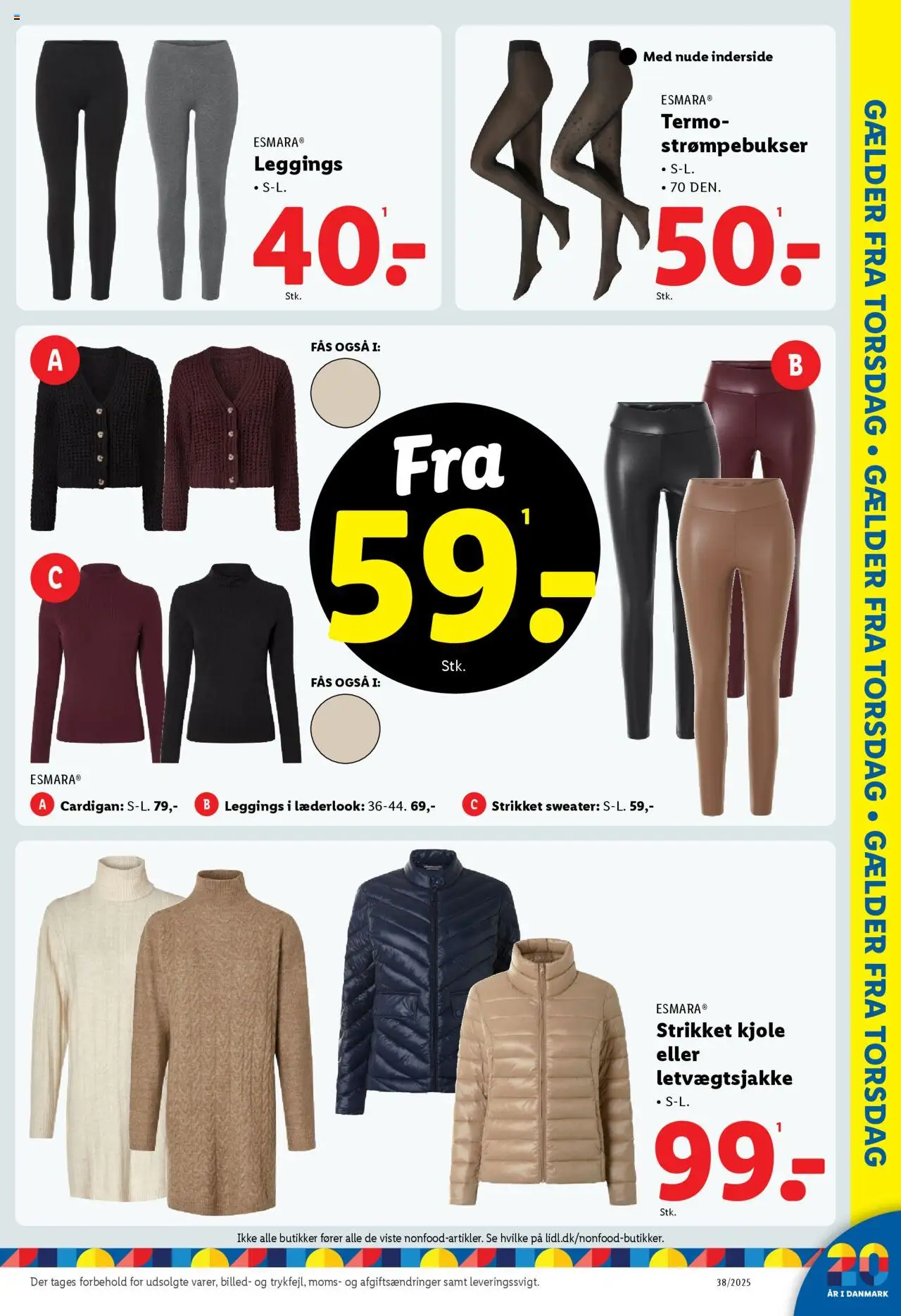 Lidl tilbudsavis – gyldig fra 18.09.2025 | Side: 9 | Produkter: Leggings, Cardigan, Kjole, Strømpebukser