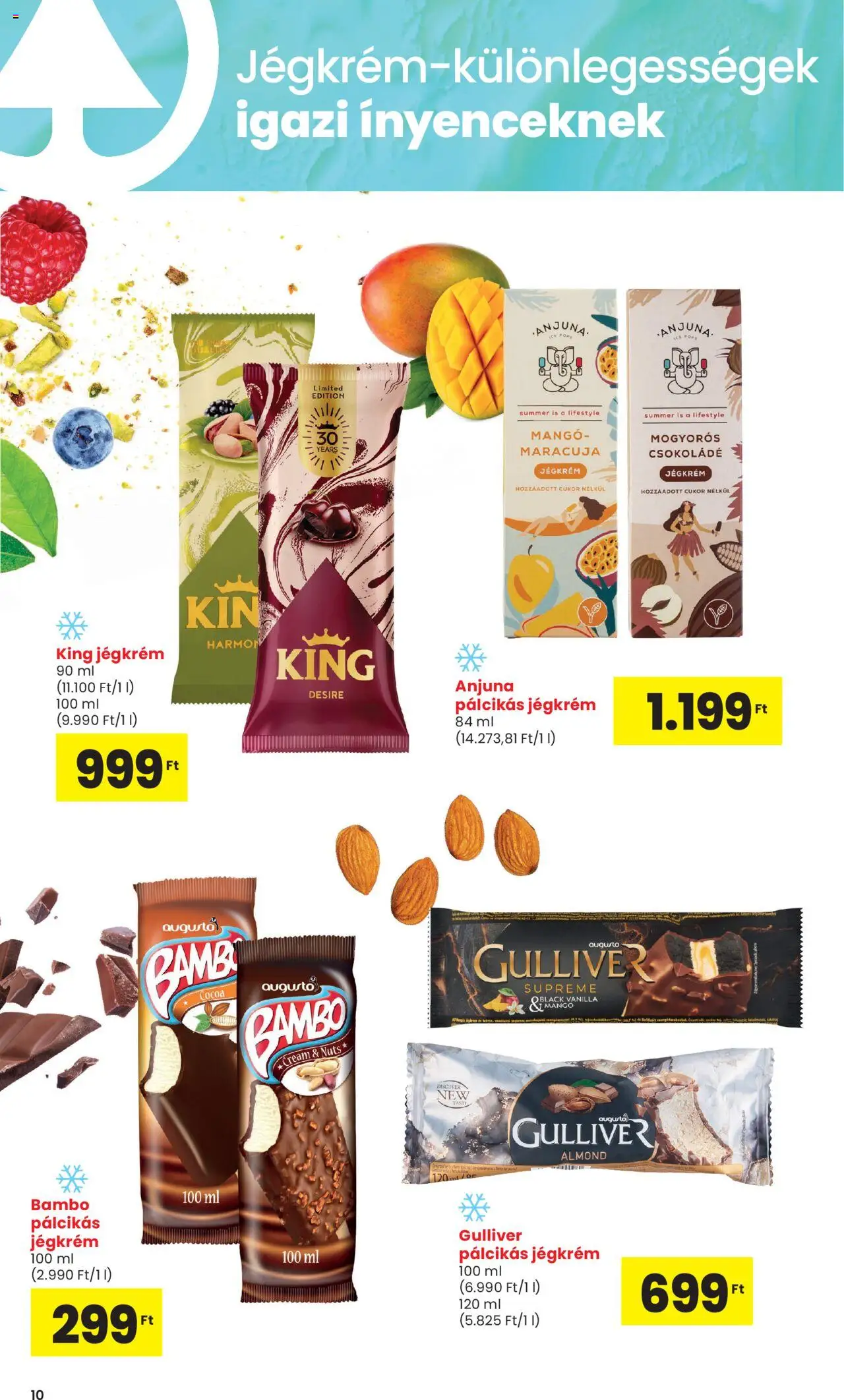Interspar akciós ujság - amely érvényes a következő dátumtól: 15.05.2025 | Oldal: 10 | Termékek: Csokoládé, Jégkrém, Cukor, Mangó