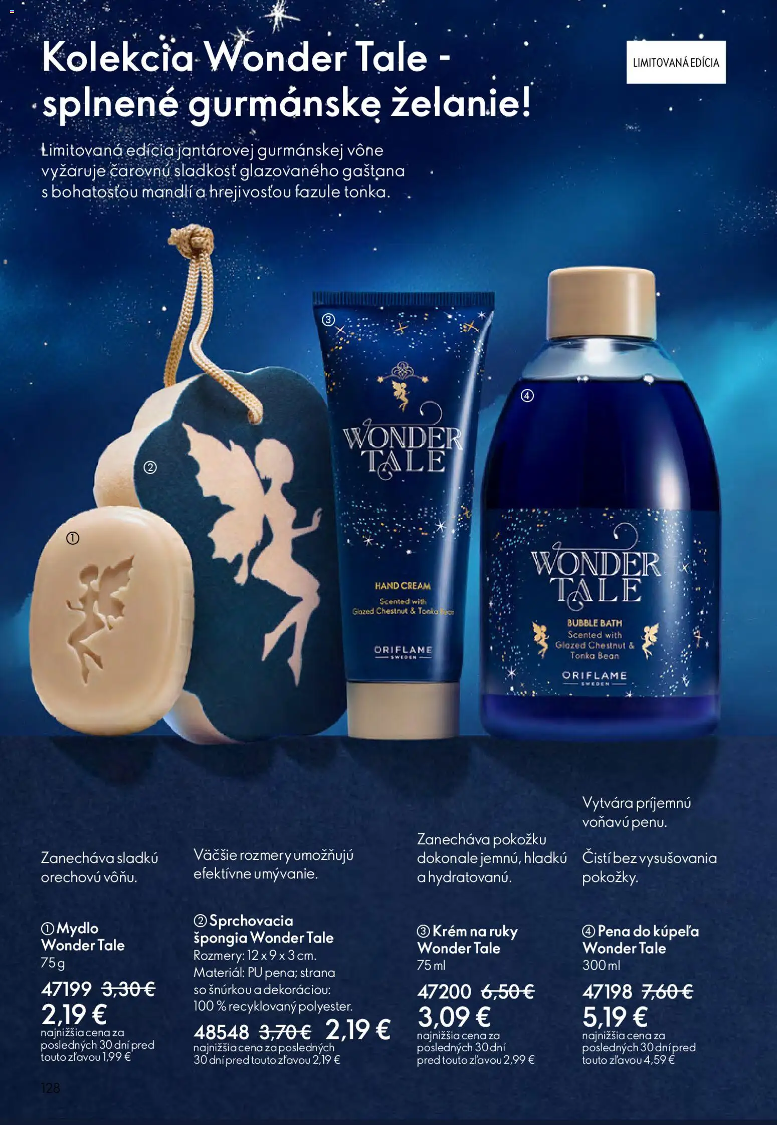 Nové Oriflame akcie – leták je platný od 04.03.2026 | Strana: 128 | Produkty: Krém na ruky, Mydlo, Pena do kúpeľa, Krém