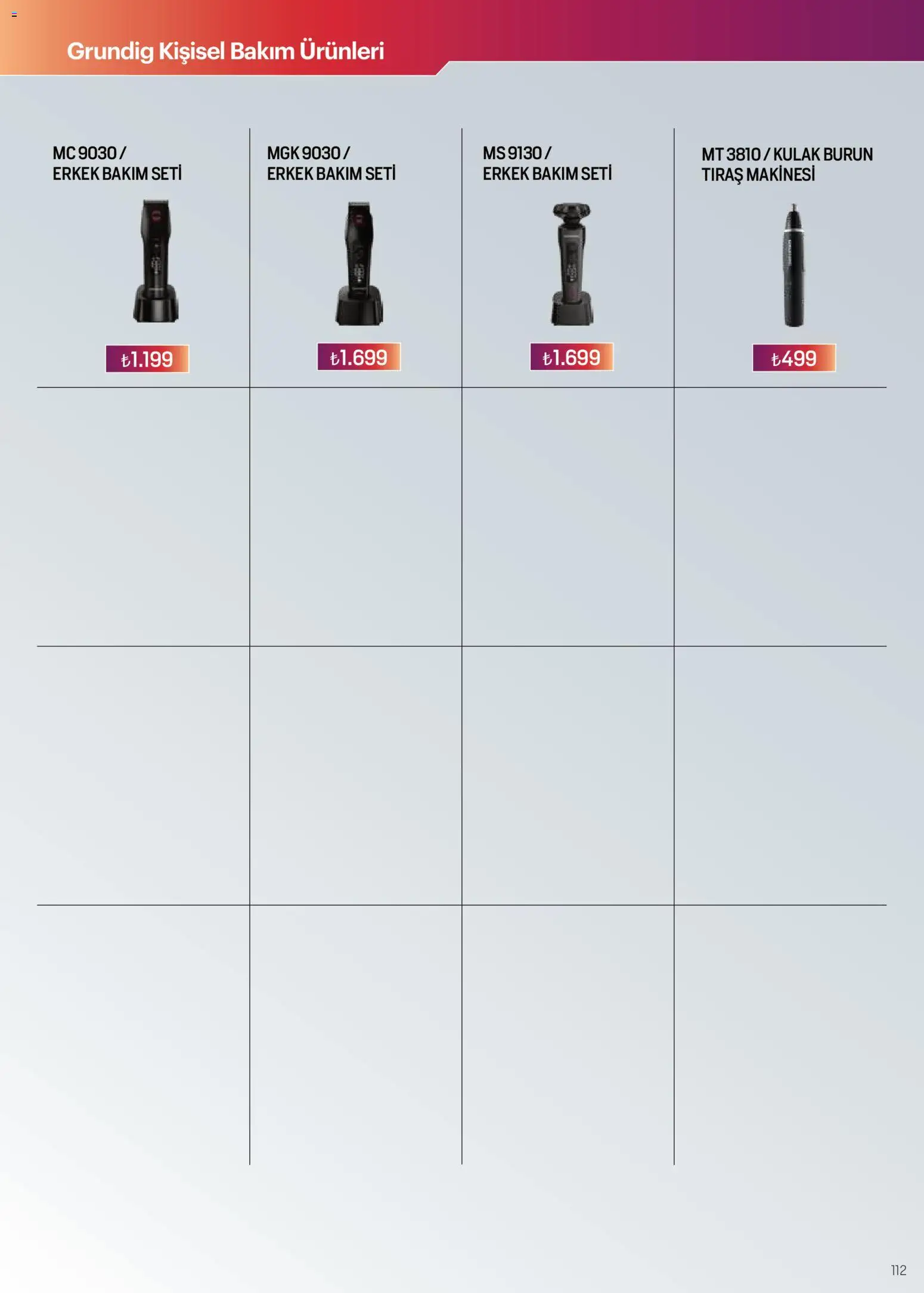 Arçelik Katalog - 01.03.2026 tarihinden itibaren geçerlidir | Sayfa: 112 | Ürünler: Tıraş makinesi