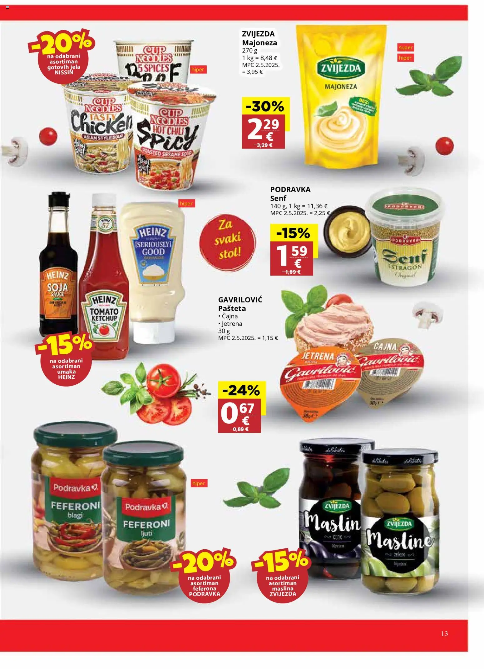 Ribola katalog | vrijedi od 28.01.2026 | Stranica: 13 | Proizvodi: Podravka, Pašteta, Majoneza, Feferoni