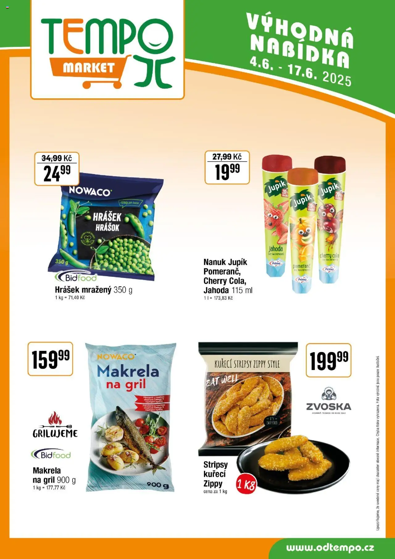 Tempo leták od 04.06.2025 | Strana: 11 | Produkty: Nanuk, Hrášek mražený, Kuřecí stripsy, Cola