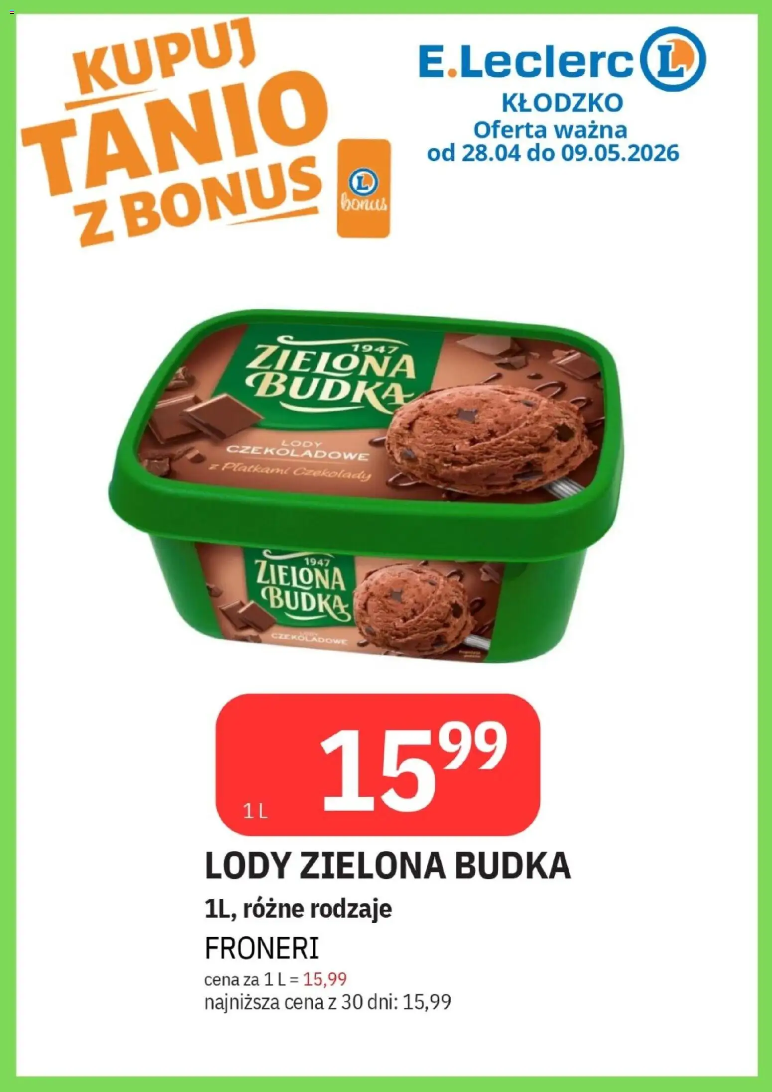 E.Leclerc gazetka - Kłodzko od 28.04.2026 | Strona: 20 | Produkty: Czekolady, Lody