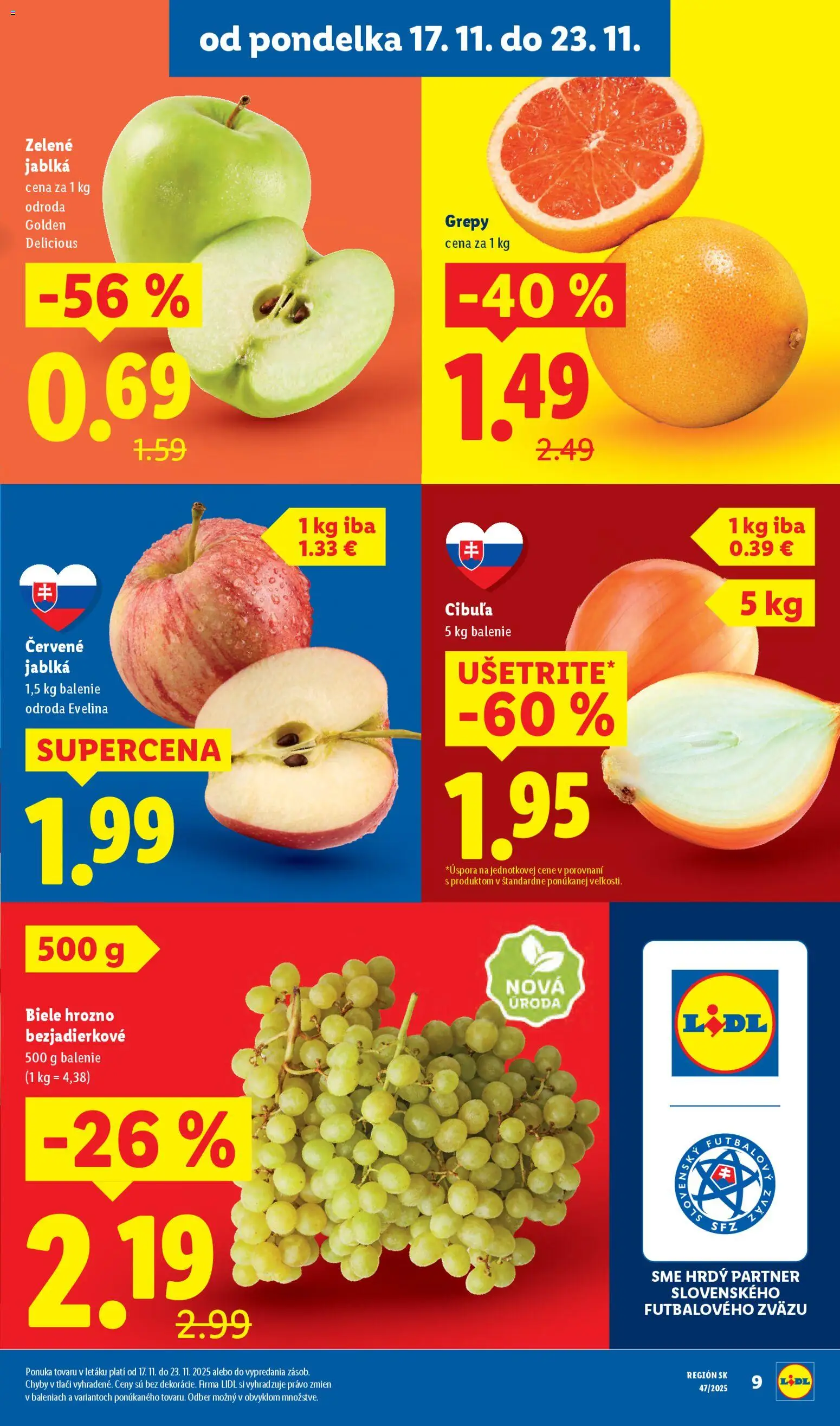 Nové Lidl akcie – leták je platný od 20.11.2025 | Strana: 51 | Produkty: Jablká, Grapefruit, Cibuľa, Hrozno