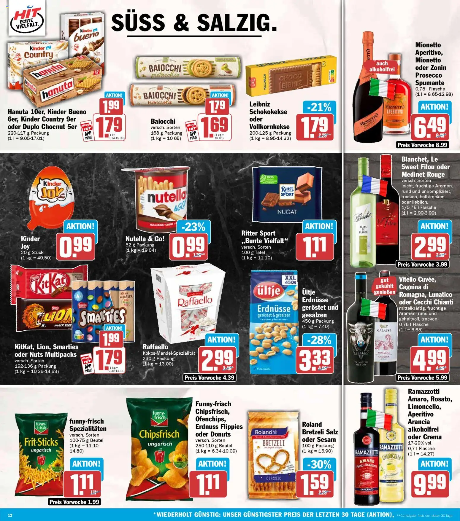 HIT Prospekt 	 – gültig ab 27.04.2026 | Seite: 12 | Produkte: Ritter sport, Rouge, Donuts, Kinder country