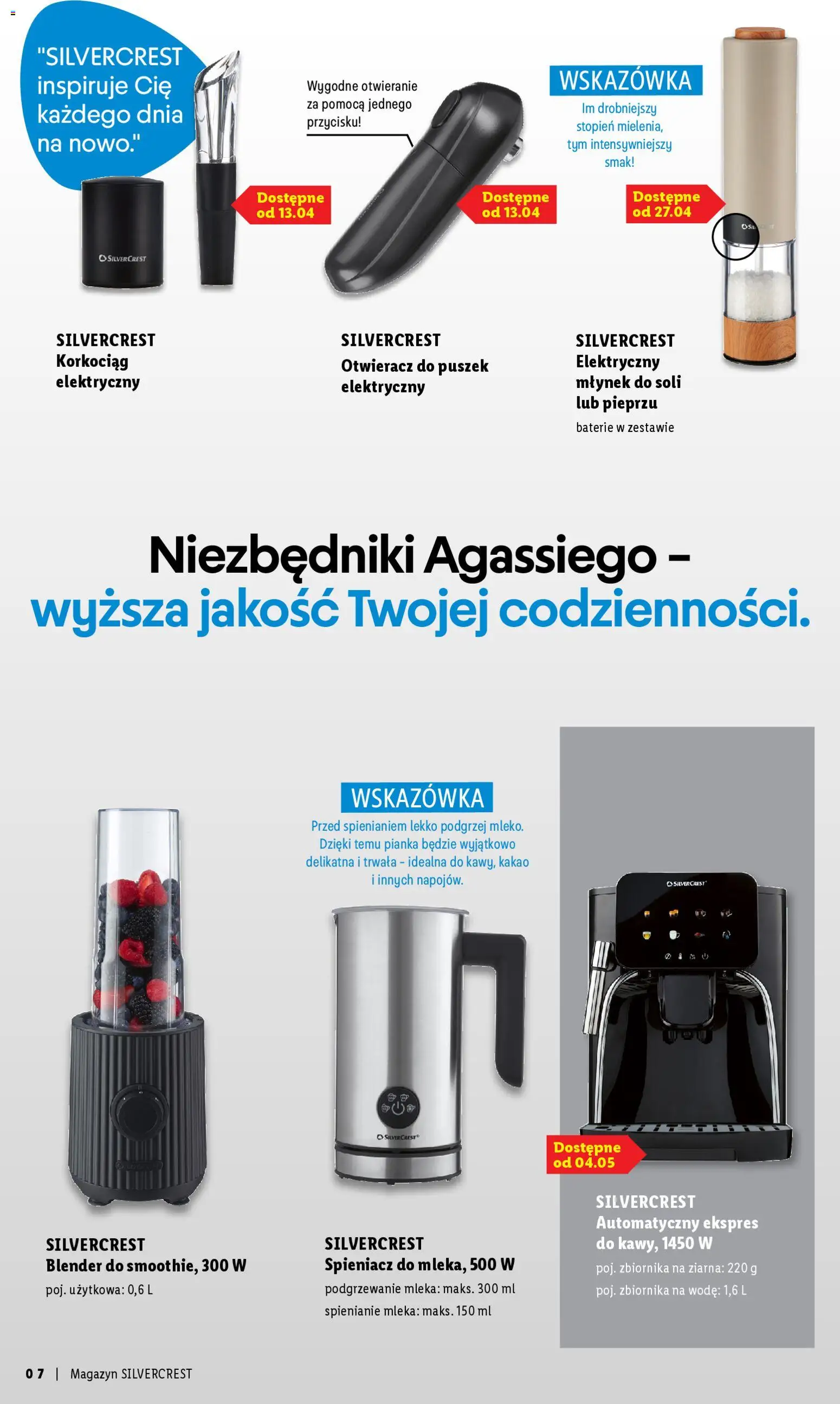 Lidl Polsko leták - Silvercrest od 29.03.2026 | Strana: 7 | Produkty: Mlýnek, Kakao, Baterie