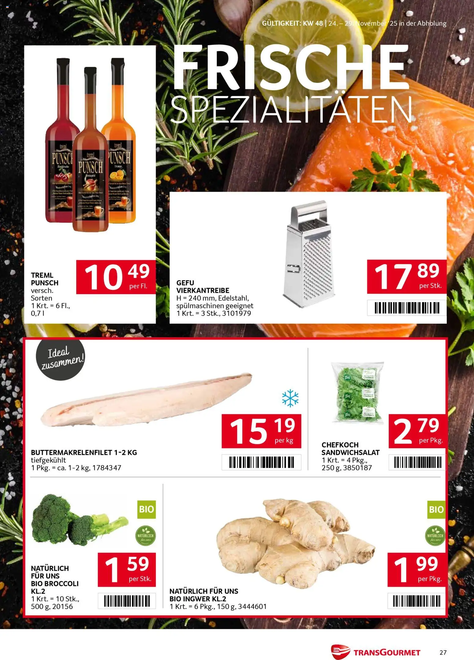 Transgourmet Flugblatt gültig ab 24.11.2025 | Seite: 27