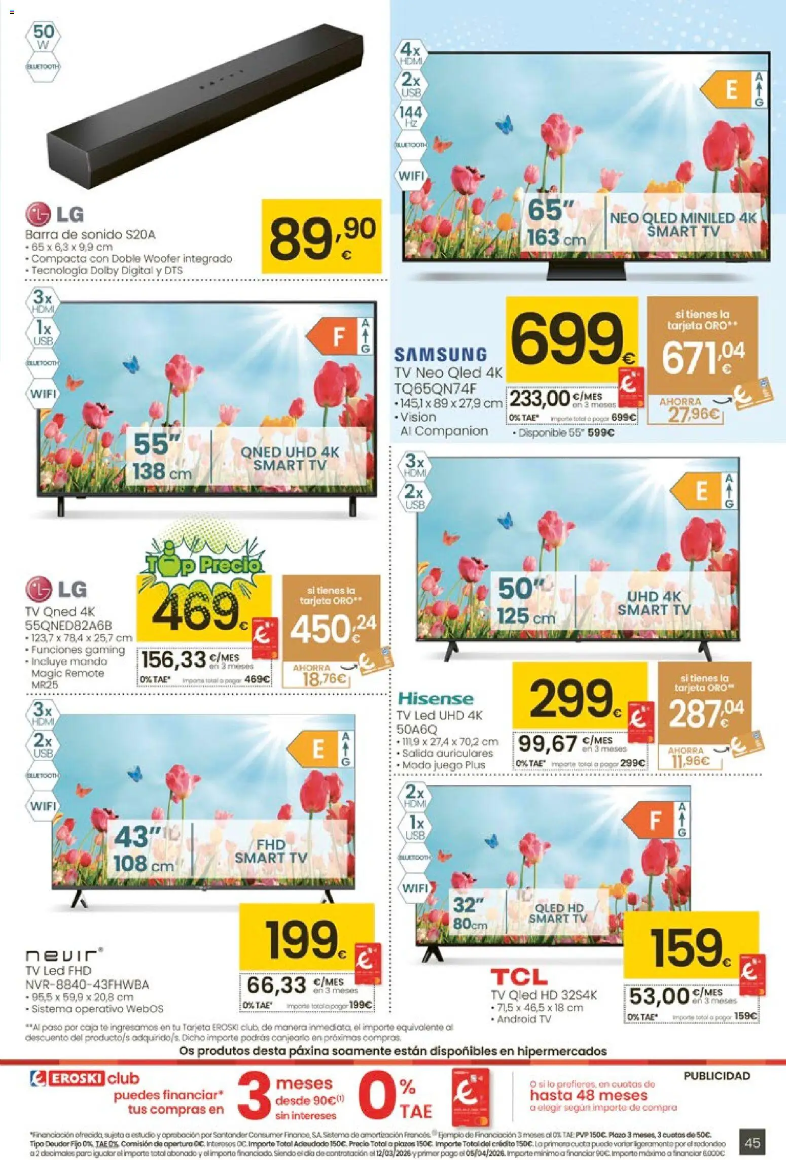 Eroski - Oferta │ válido desde el 12.03.2026 | Página: 45 | Productos: Καλαμάρι, Té, Auriculares, Caja