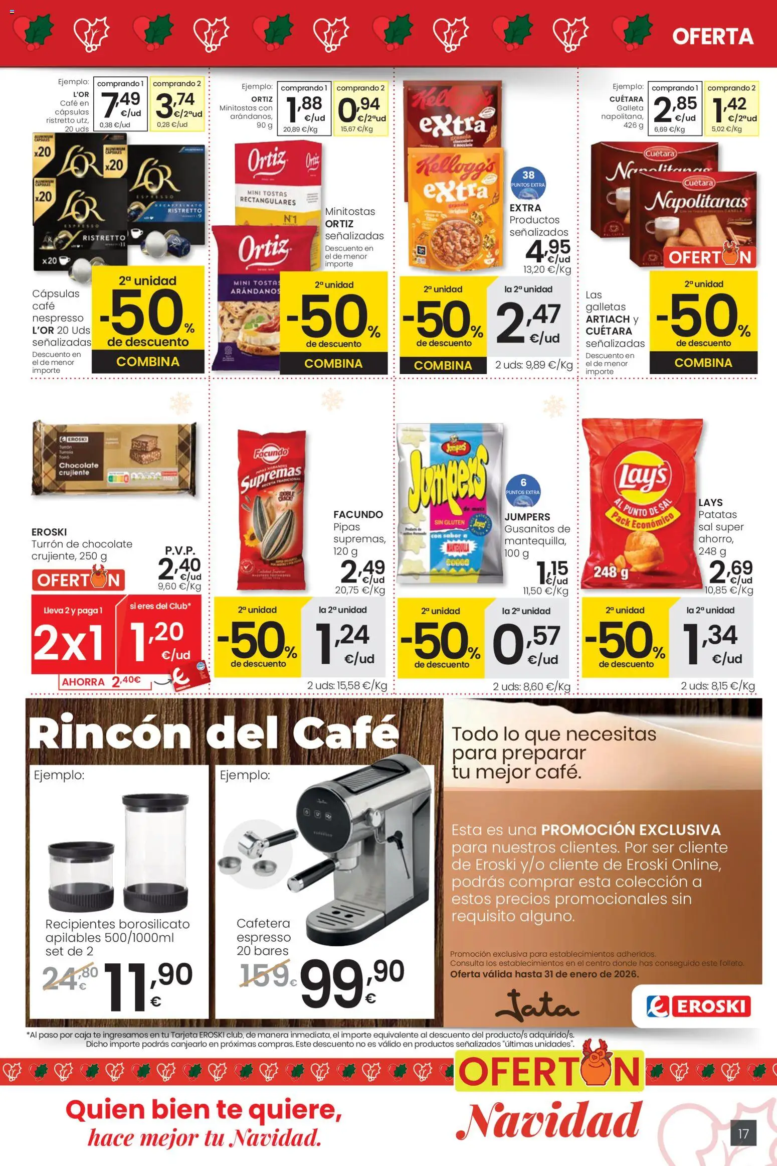 Eroski - City │ válido desde el 18.12.2025 | Página: 17 | Productos: Café, Galletas, Cafetera, Caja
