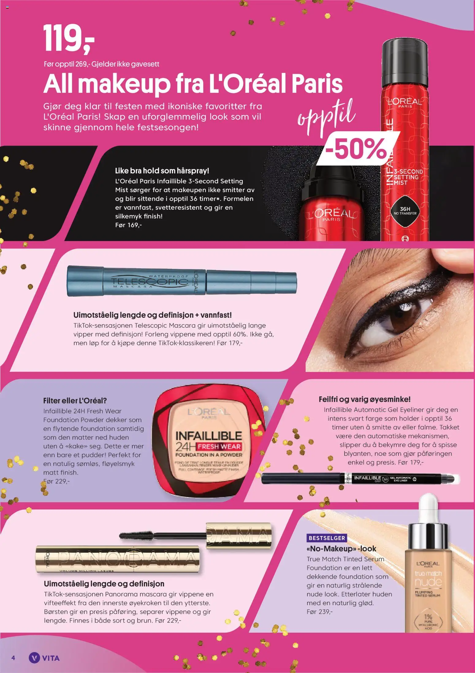 {H1} | Side: 4 | Produkter: Gavesett, Pudder, Mascara, Eyeliner