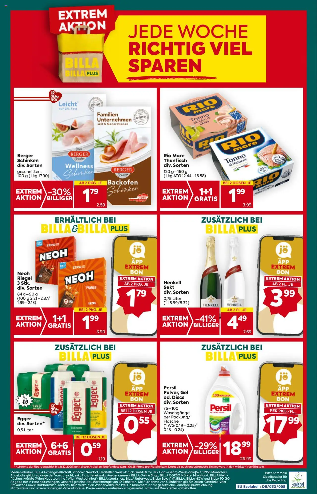 Billa Plus Flugblatt - Wien gültig ab 28.08.2025 | Seite: 16 | Produkte: Öl, Schinken