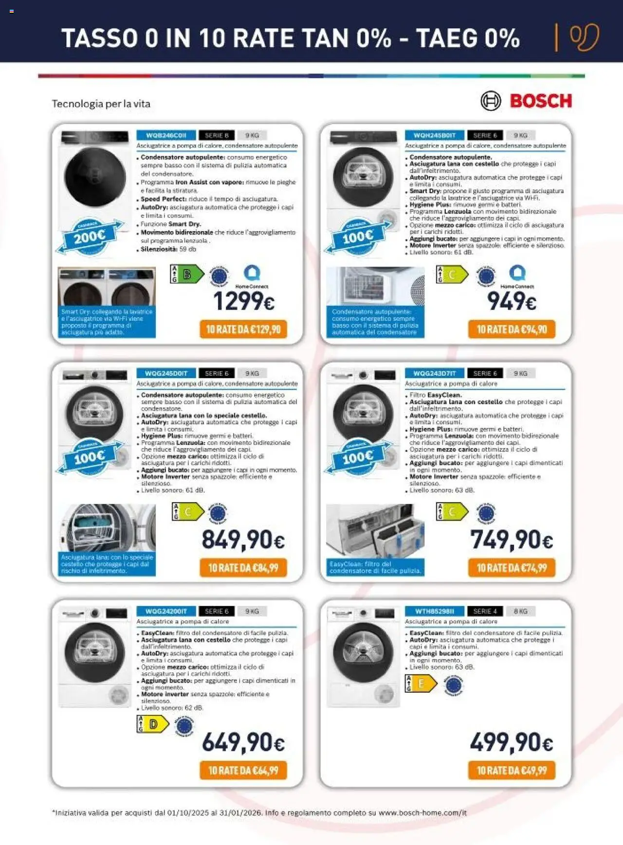 Volantino Unieuro del 17.10.2025 | Pagina: 5 | Prodotti: Lavatrice, Asciugatrice, Lenzuola