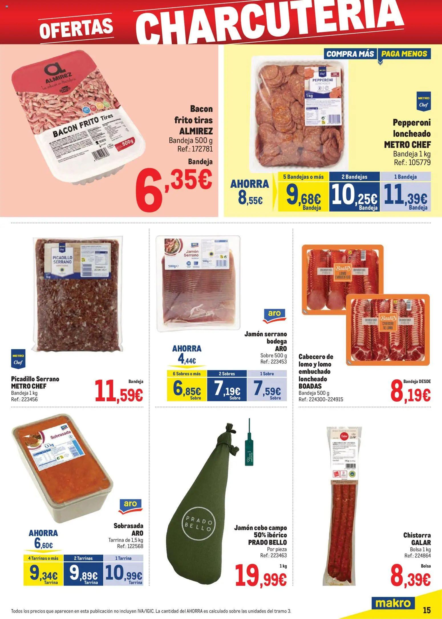 Makro - Precios Cataluña │ válido desde el 02.02.2026 | Página: 15 | Productos: Jamón serrano, Jamón, Bolsa, Sobrasada
