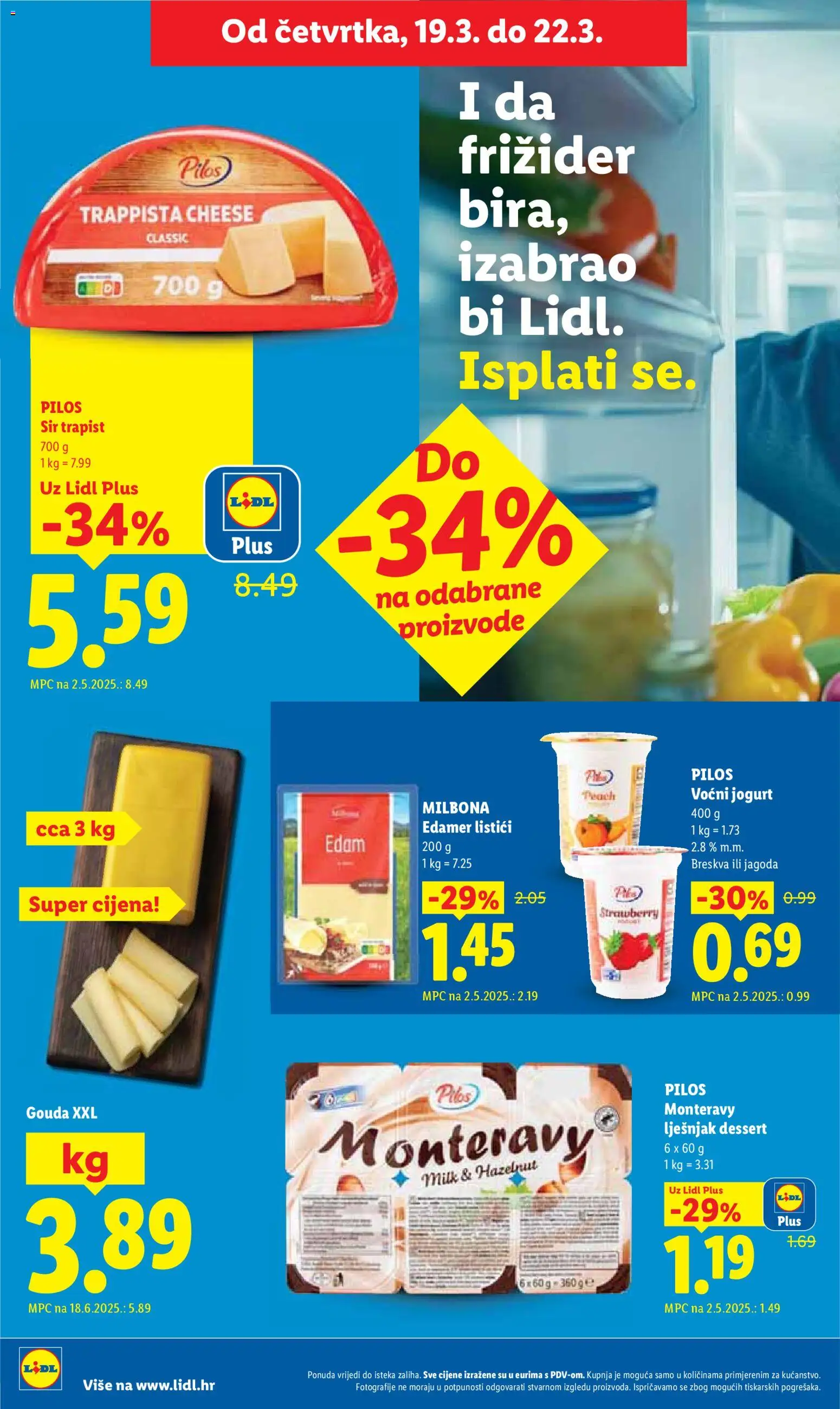 Lidl katalog | vrijedi od 16.03.2026 | Stranica: 48 | Proizvodi: Sir, Trapist, Jogurt, Gouda