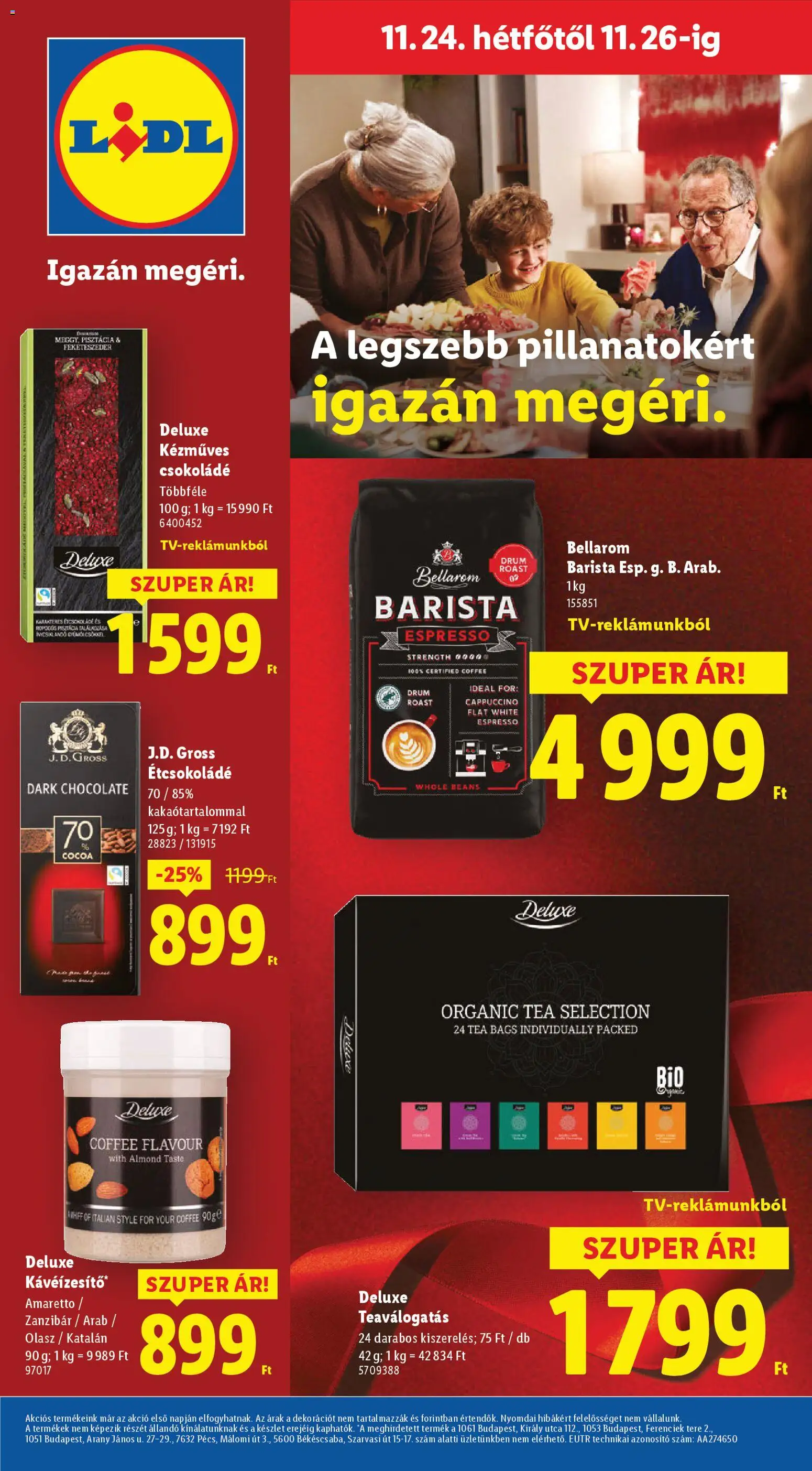 Lidl akciós ujság - amely érvényes a következő dátumtól: 20.11.2025 | Oldal: 66 | Termékek: Cappuccino, Pisztácia, Csokoládé, Tea
