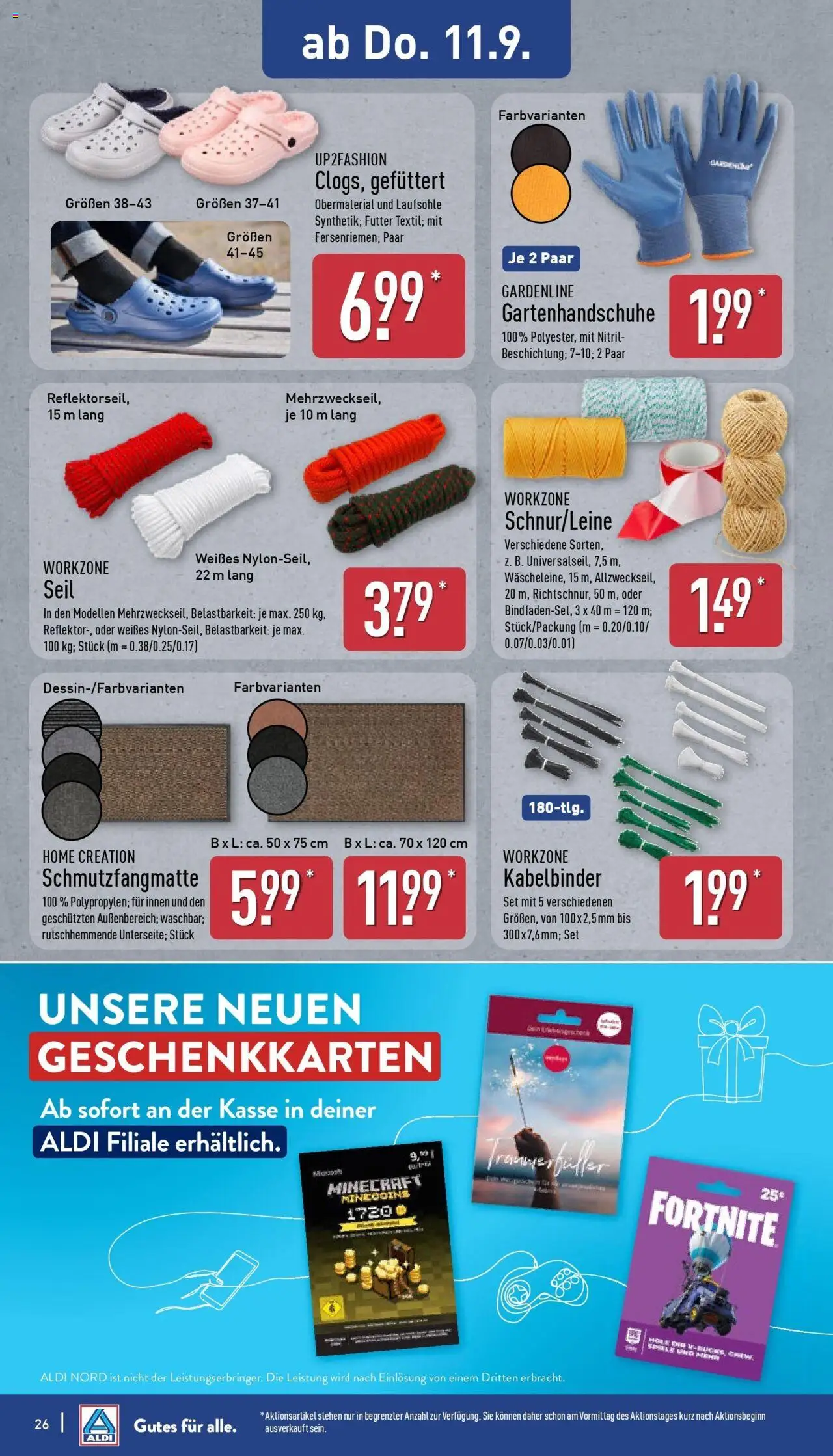 Aldi Prospekt Hildburghausen – gültig ab 07.09.2025 | Seite: 30 | Produkte: Up2fashion, Schmutzfangmatte, Home creation