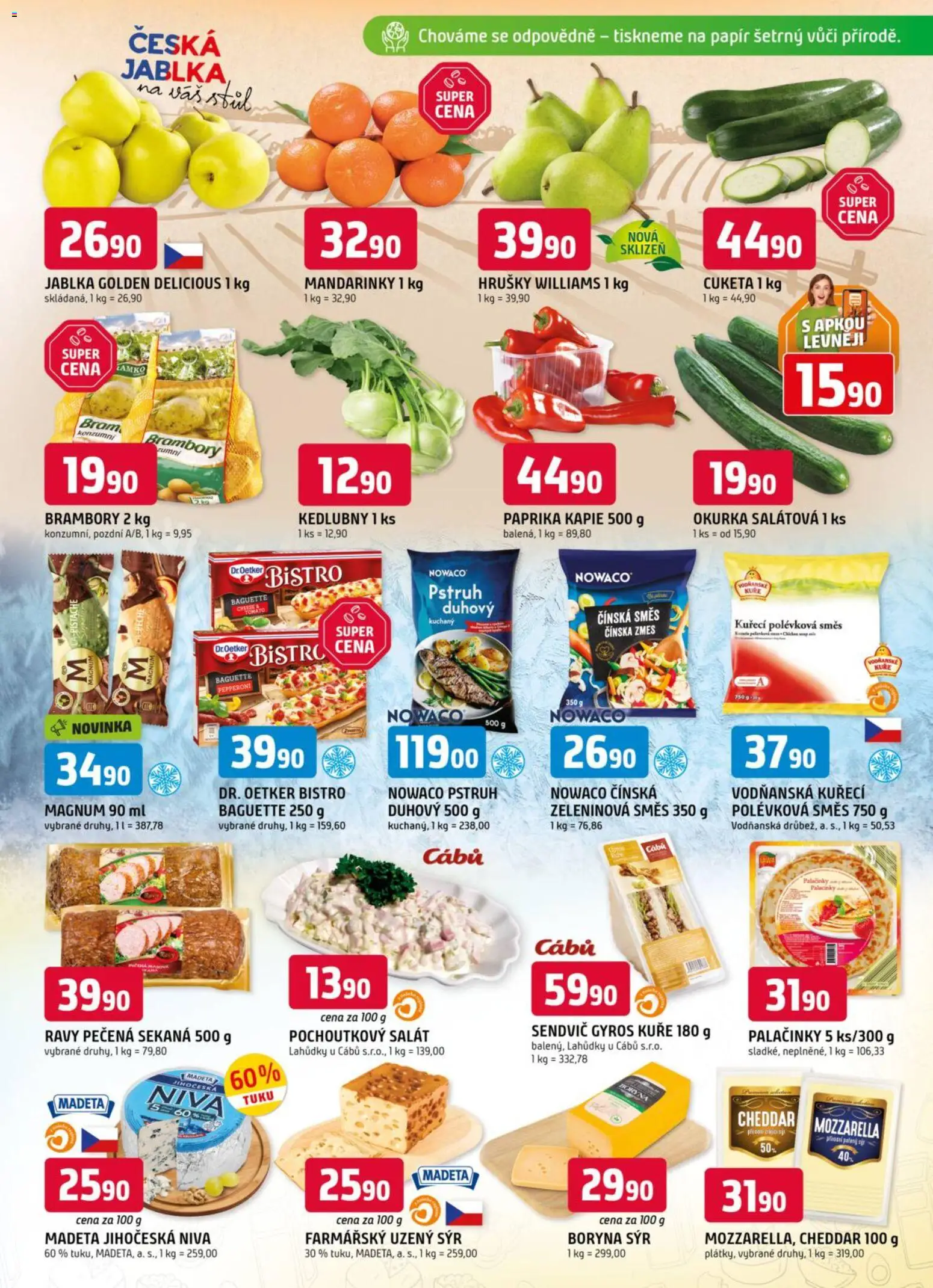 Trefa leták od 11.03.2026 | Strana: 3 | Produkty: Jablka, Paprika, Magnum, Okurka