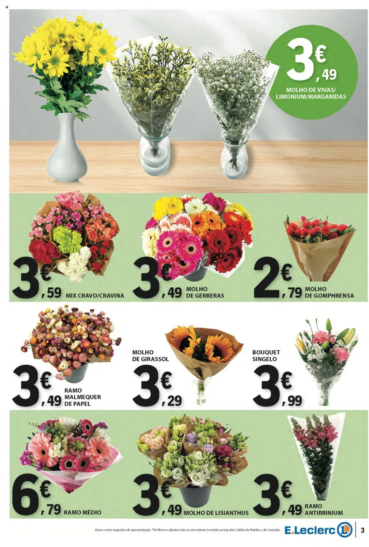 E.Leclerc - Folheto Não Alimentar │ válido de 14.08.2025 | Página: 3 | Produtos: Flores