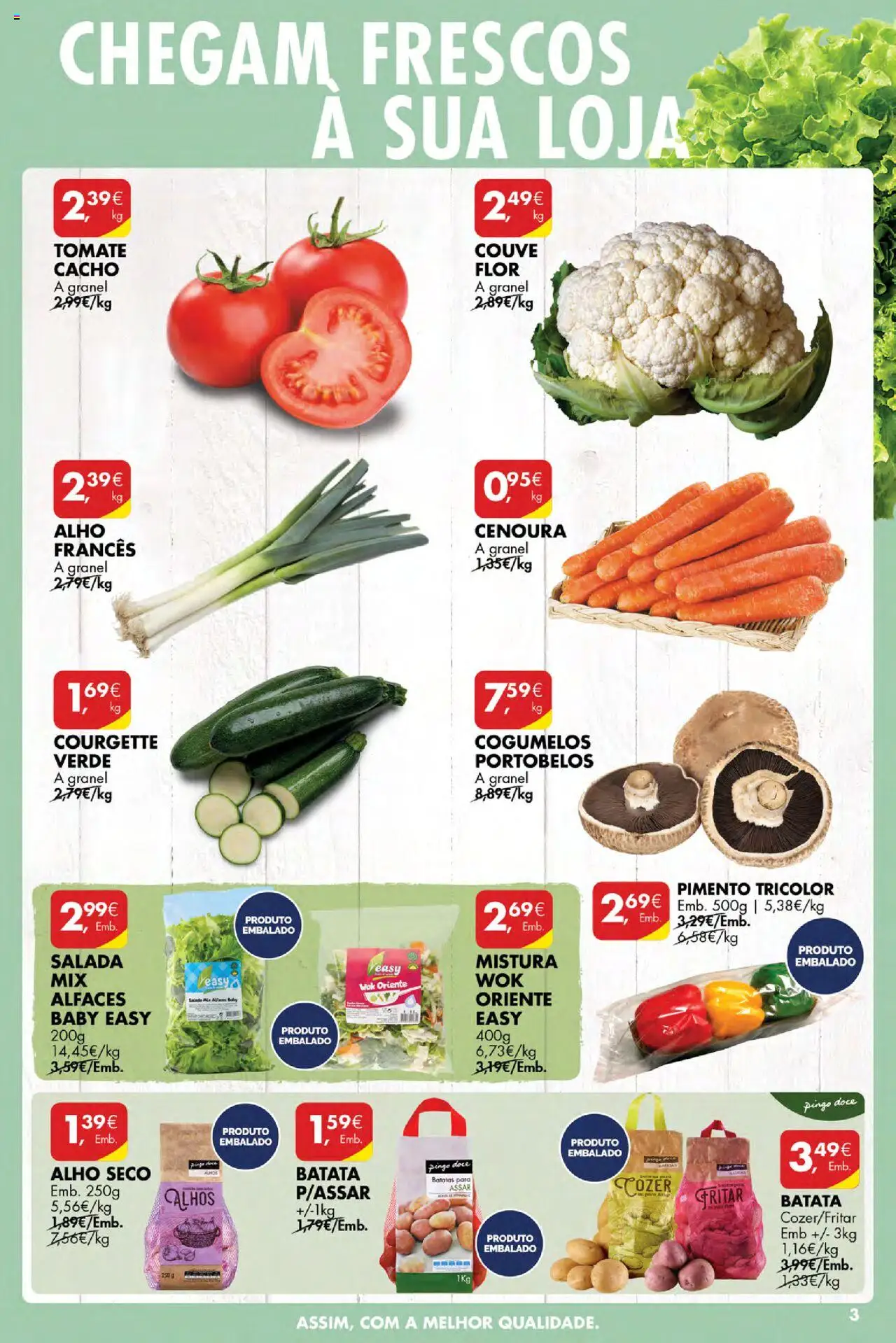 Pingo Doce Poupe Esta Semana Açores │ válido de 09.10.2025 | Página: 3 | Produtos: Alho francês, Cenoura, Cogumelos, Salada
