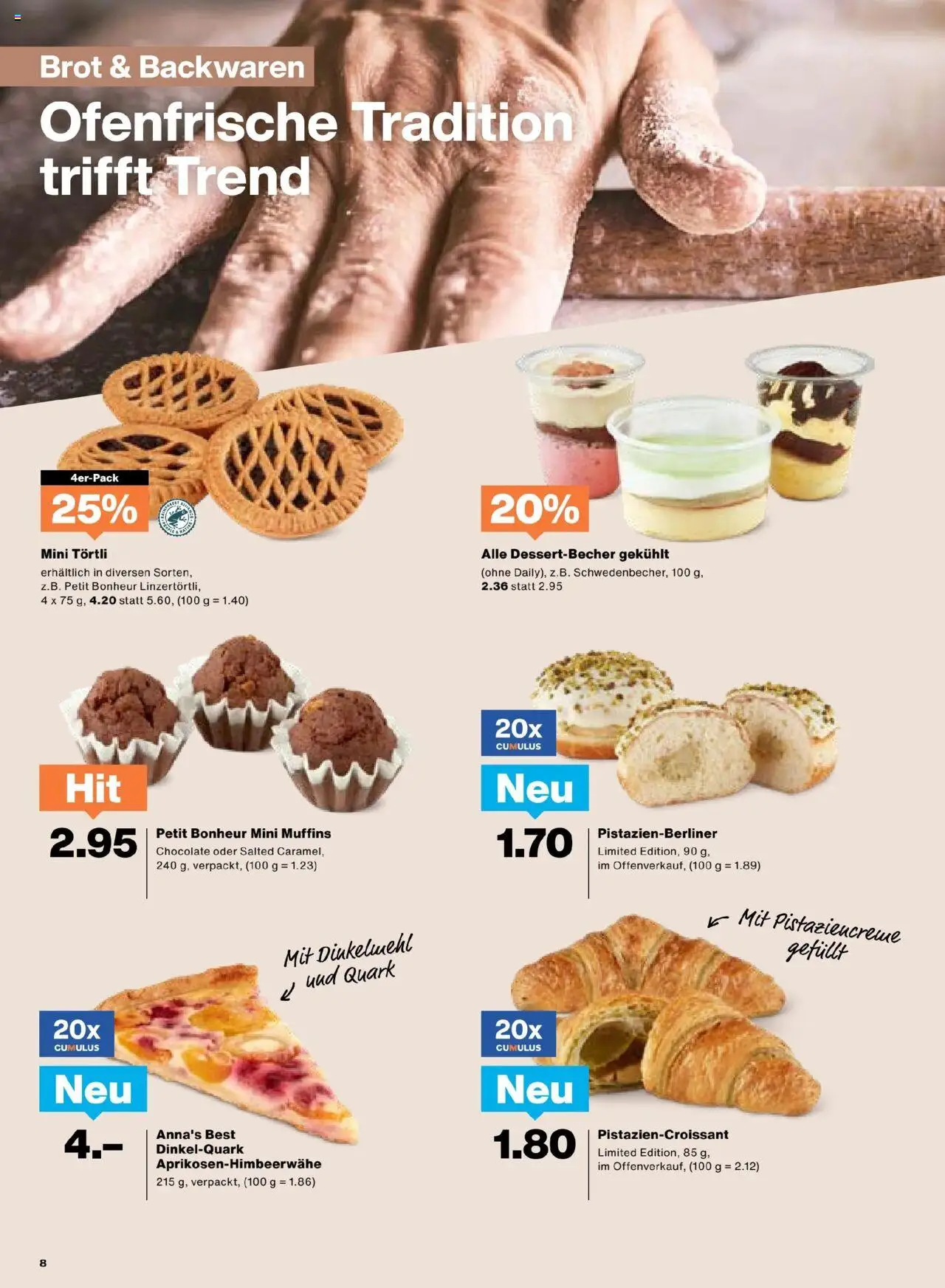 Migros Aktionen ab 10.06.2025 | Seite: 8 | Produkte: Quark, Brot