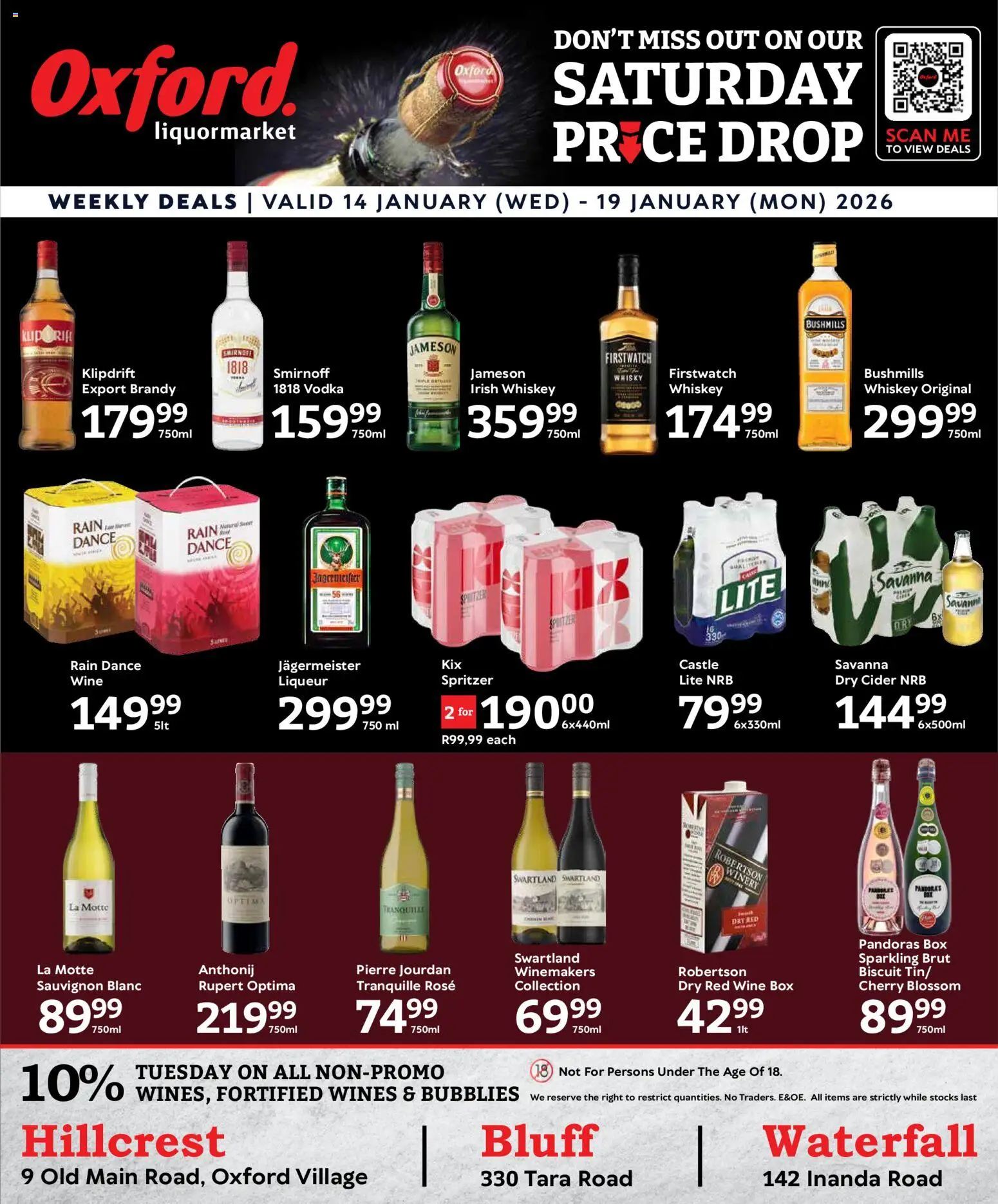 New Oxford Freshmarket catalogue – valid from 14.01.2026 | Page: 24 | Products: Brandy, Cider, Vodka, Whiskey
