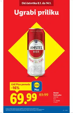 Amstel Svetlo pivo, 4,1% Vol. 0,5 l - pregled Lidl kataloga - važi od 08.01.2026 | Strana: 9