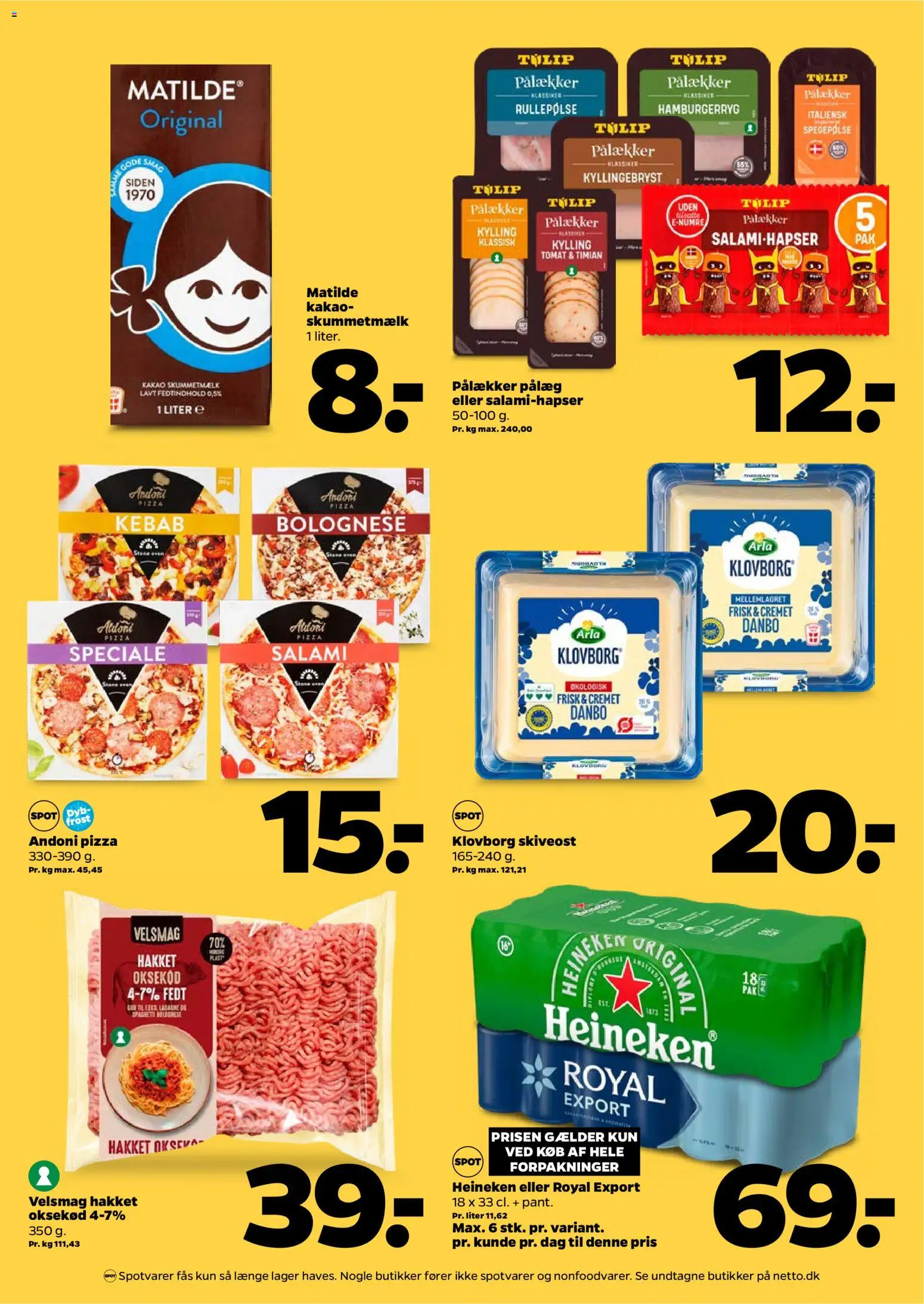 Netto tilbudsavis – gyldig fra 07.02.2026 | Side: 5 | Produkter: Pizza, Spegepølse, Kakao, Hamburgerryg