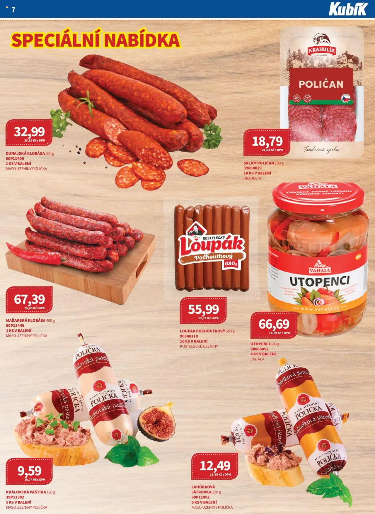 Kubík leták - Velkoobchod 06/2025 od 01.06.2025 | Strana: 7 | Produkty: Salám, Uzeniny, Utopenci, Maso