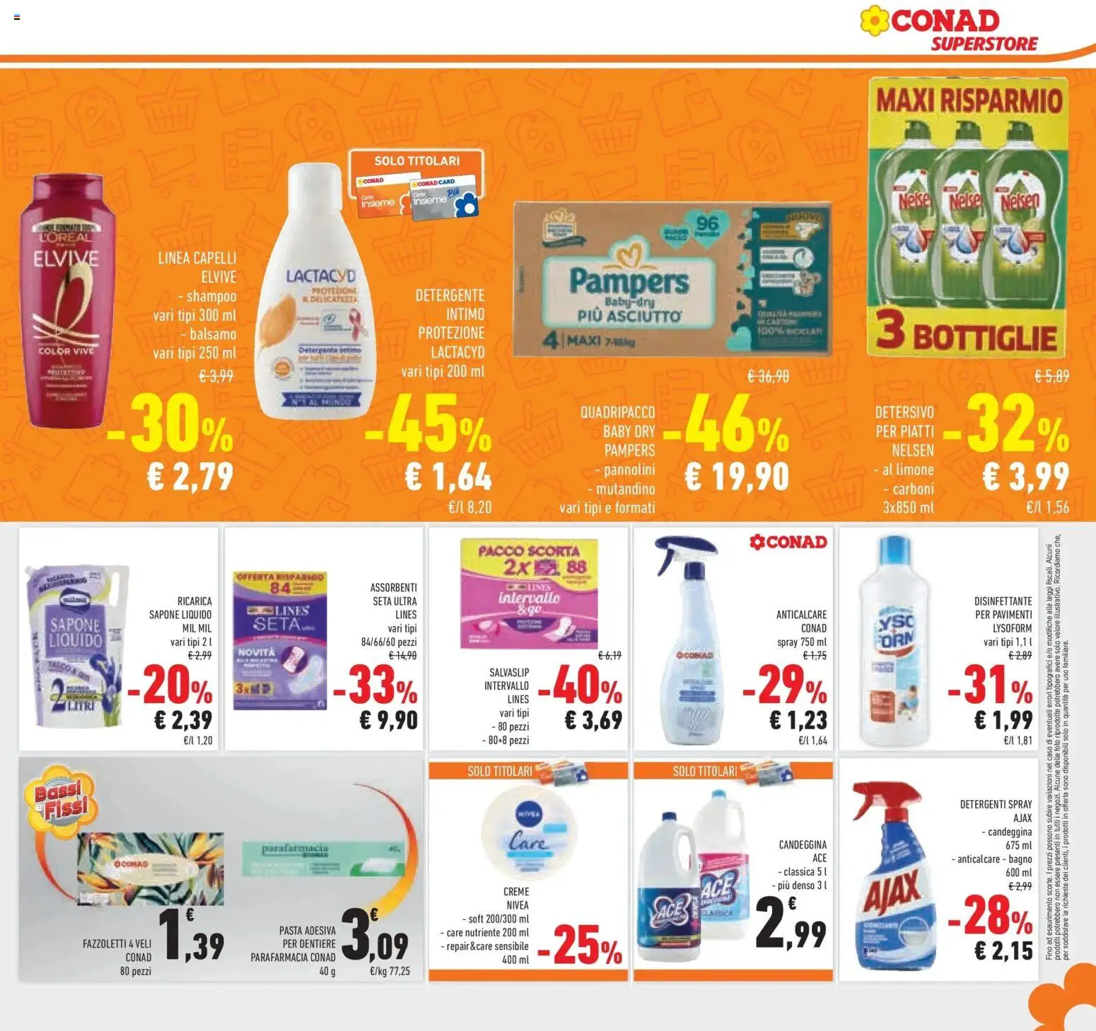 Volantino Conad del 29.01.2026 | Pagina: 29 | Prodotti: Shampoo, Detergente intimo, Fazzoletti, Bagno