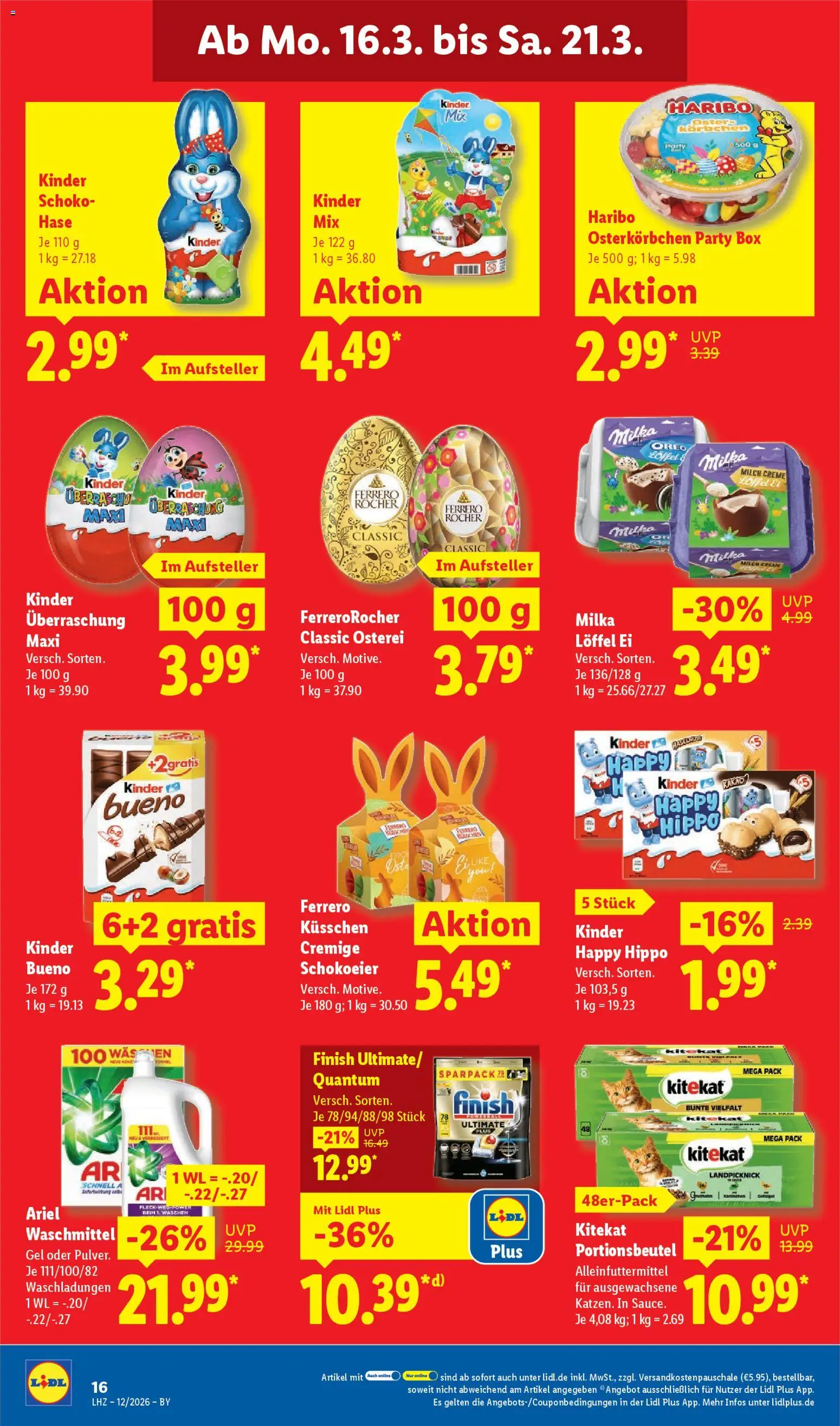Lidl Prospekt München – gültig ab 16.03.2026 | Seite: 30 | Produkte: Haribo, Milka, Creme, Waschmittel