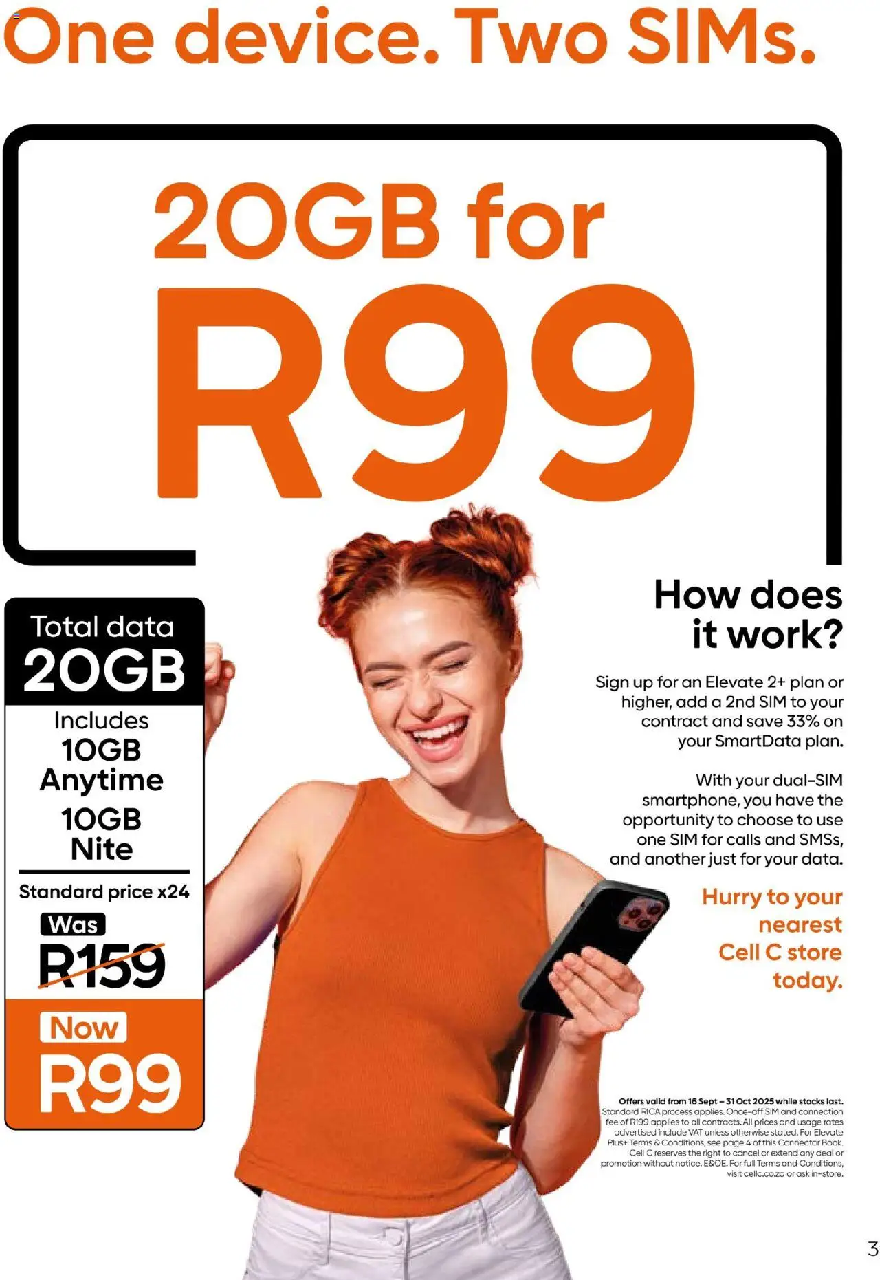 New Cell C catalogue – valid from 16.09.2025 | Page: 3 | Products: Data, Sim, Connector