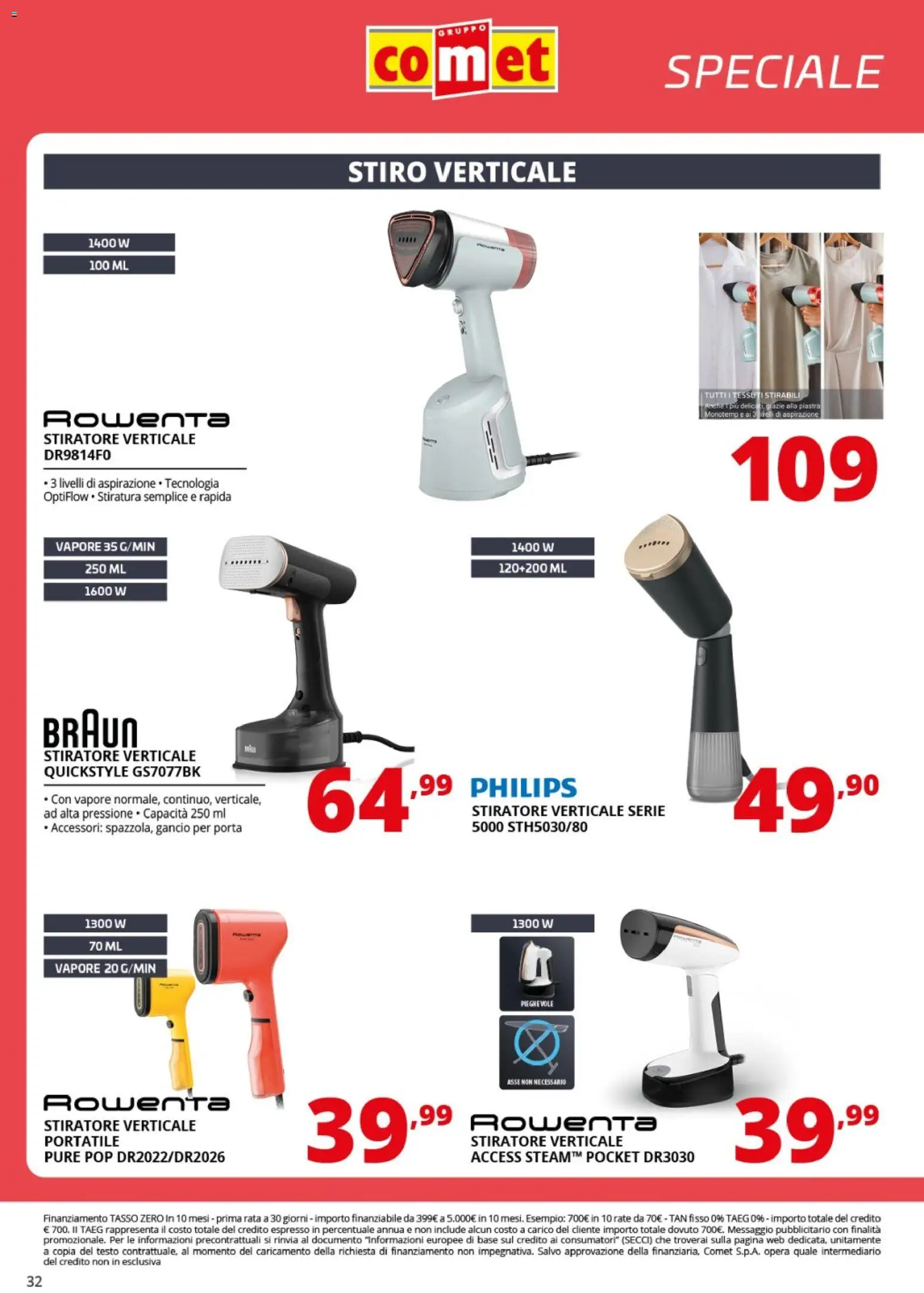 Volantino Comet del 24.04.2026 | Pagina: 32 | Prodotti: Stiratore verticale