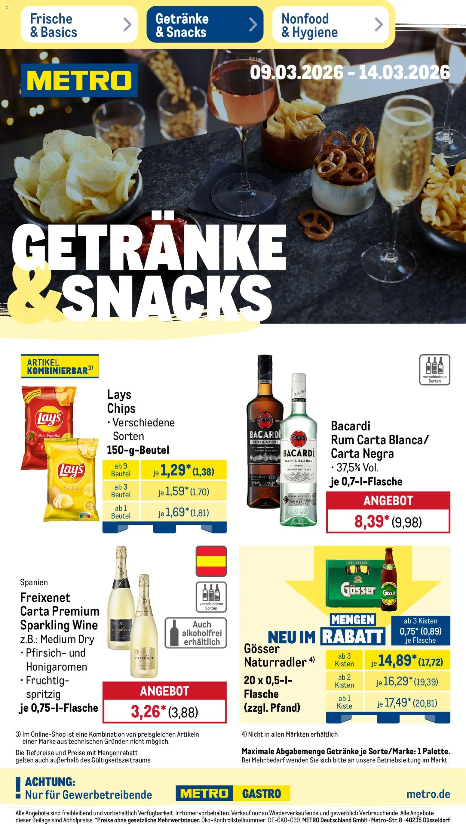Metro Prospekt 	 – gültig ab 09.03.2026 | Seite: 26 | Produkte: Bacardi, Freixenet, Rum, Pfirsich