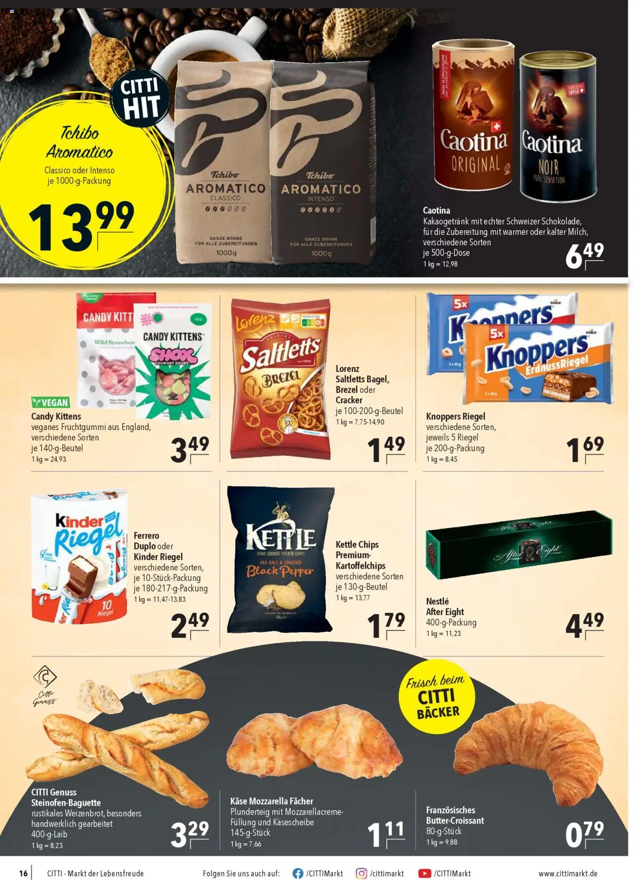 CITTI Markt Prospekt 	 - gültig ab dem 27.08.2025 | Seite: 18 | Produkte: Käse, Kinder riegel, Knoppers, Chips