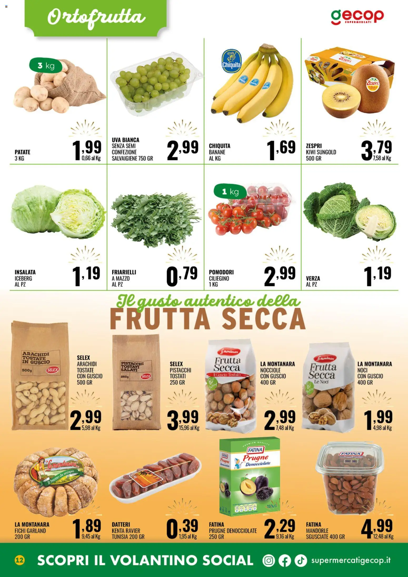 Volantino GECOP del 27.12.2025 | Pagina: 12 | Prodotti: Kiwi, Patate, Nocciole, Uva