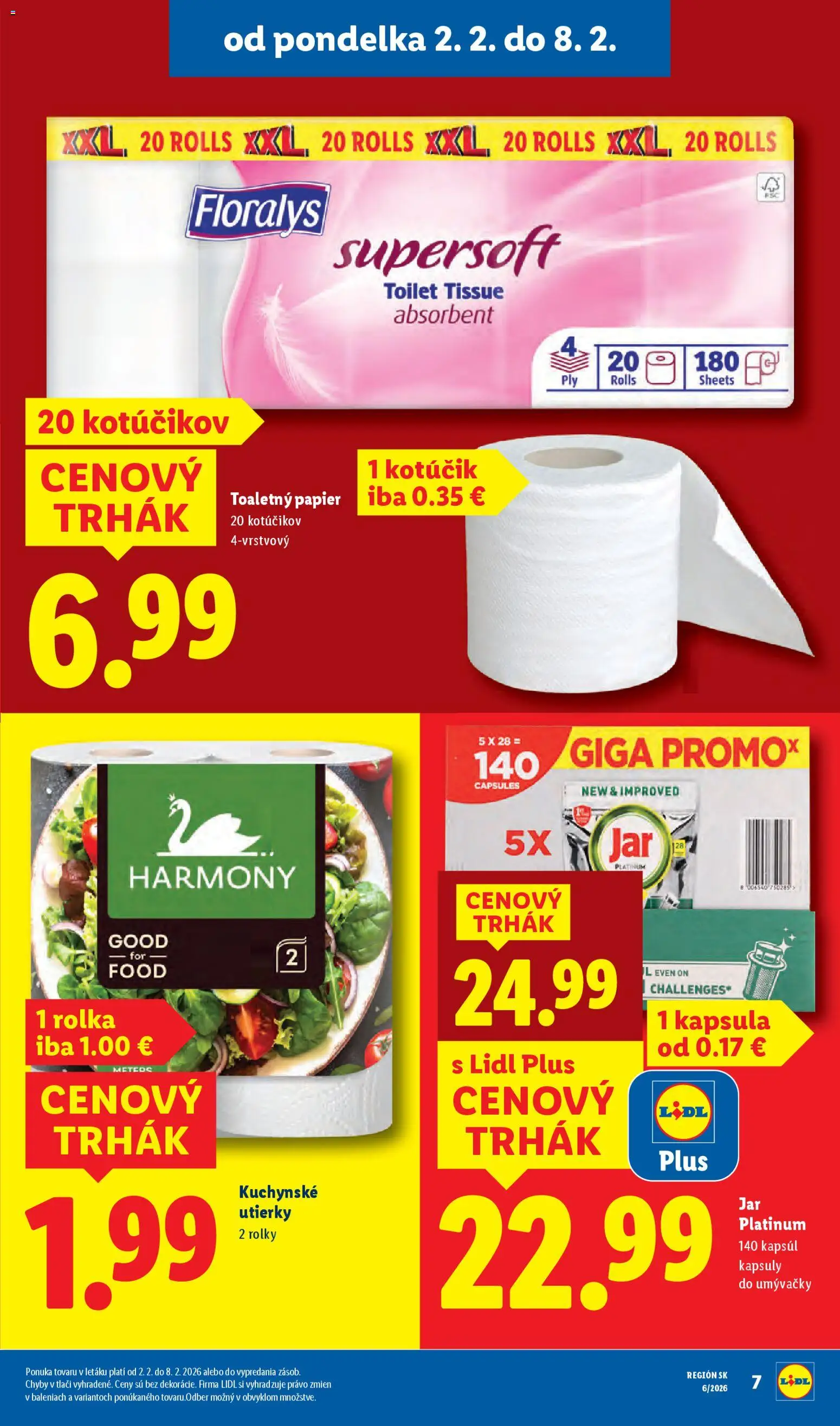 Nové Lidl akcie – leták je platný od 02.02.2026 | Strana: 11 | Produkty: Toaletný papier, Jar