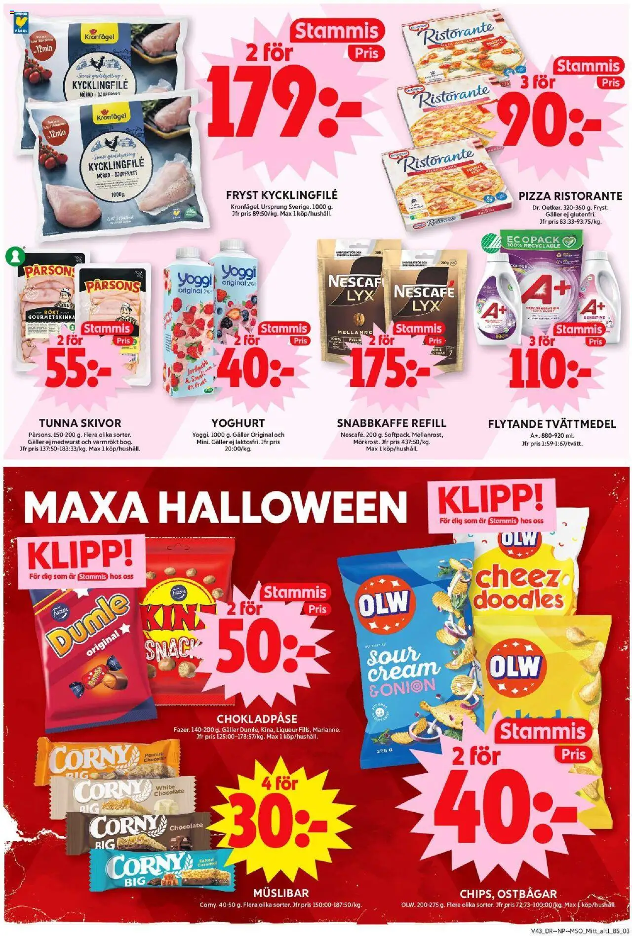 ICA Maxi reklamblad aktuell från 20.10.2025 | Sida: 6 | Produkter: Ostbågar, Galler, Chips, Yoghurt
