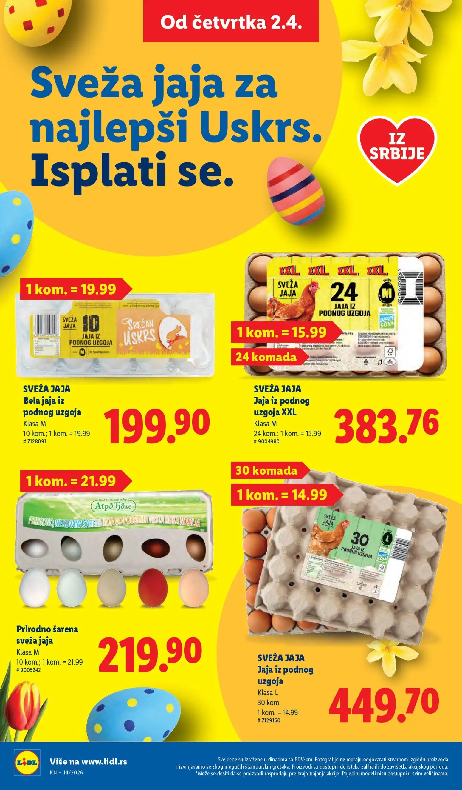 Lidl katalog - važi od 02.04.2026 | Strana: 20 | Proizvode: Jaja